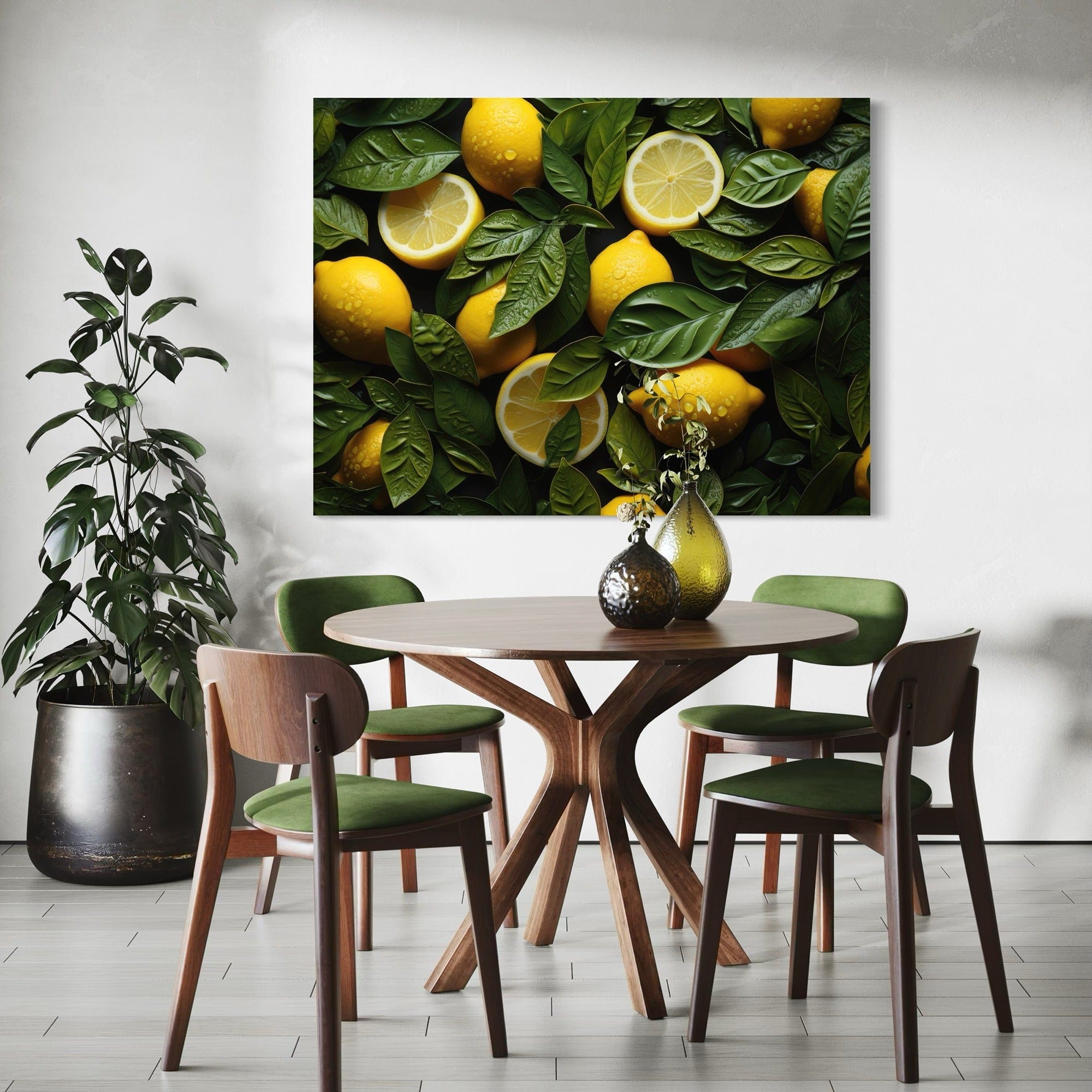 Lemon canvas wall art for kitchen