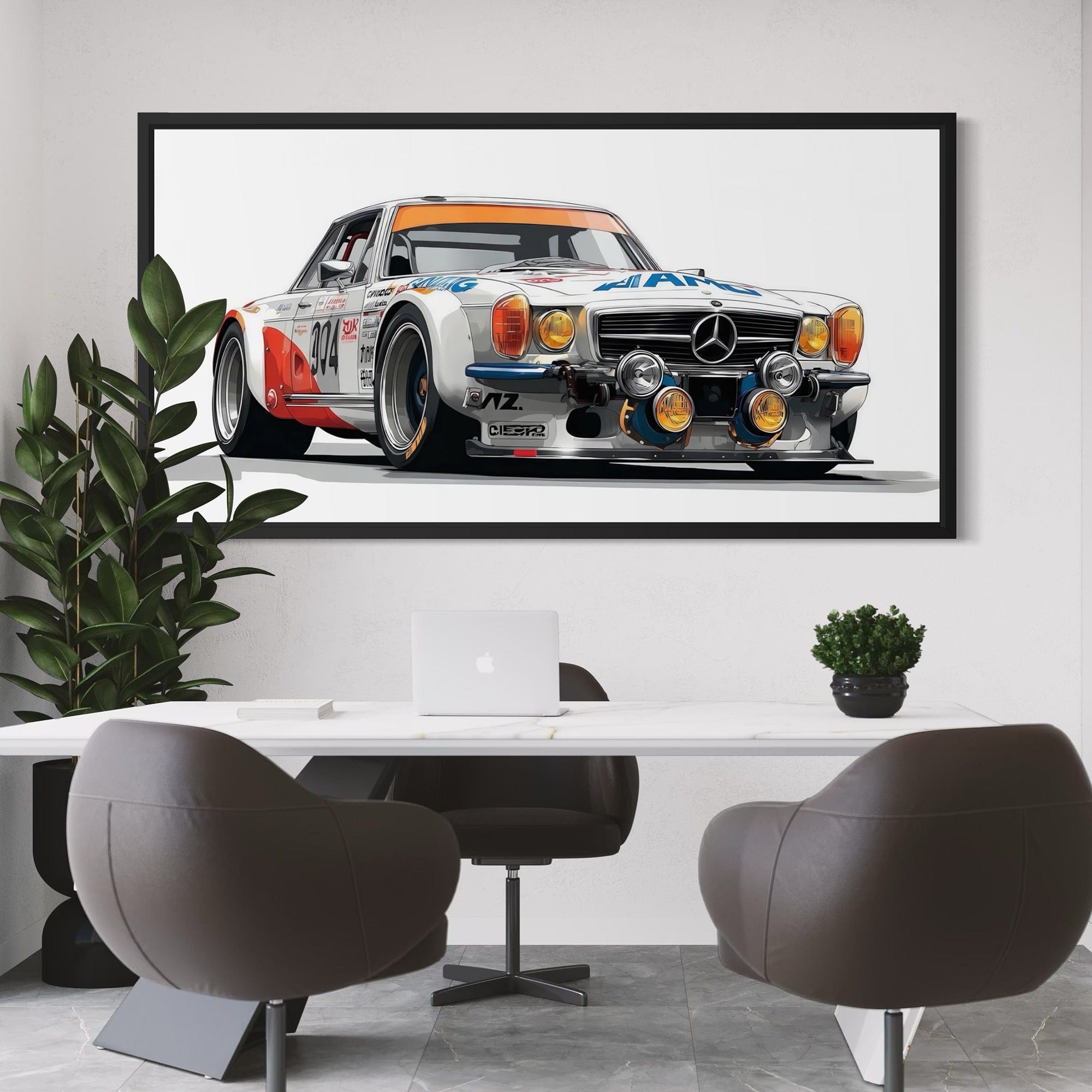Panoramic format motorsport wall art for modern interior design