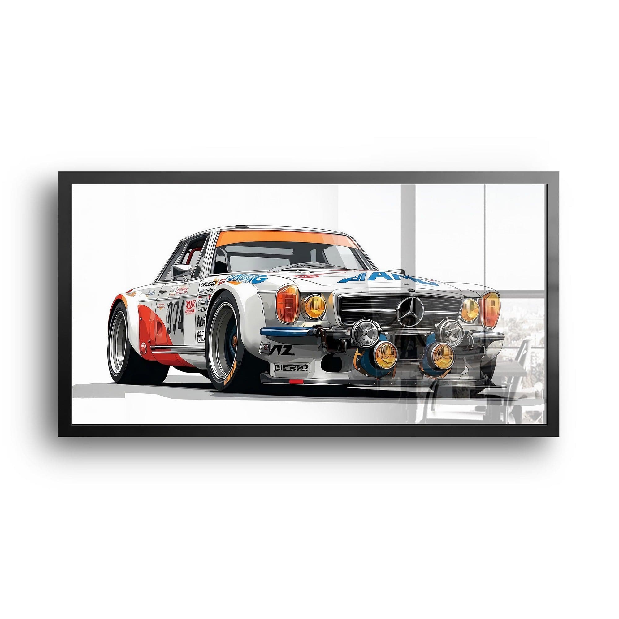 Close up detail of vintage Mercedes racing car canvas print