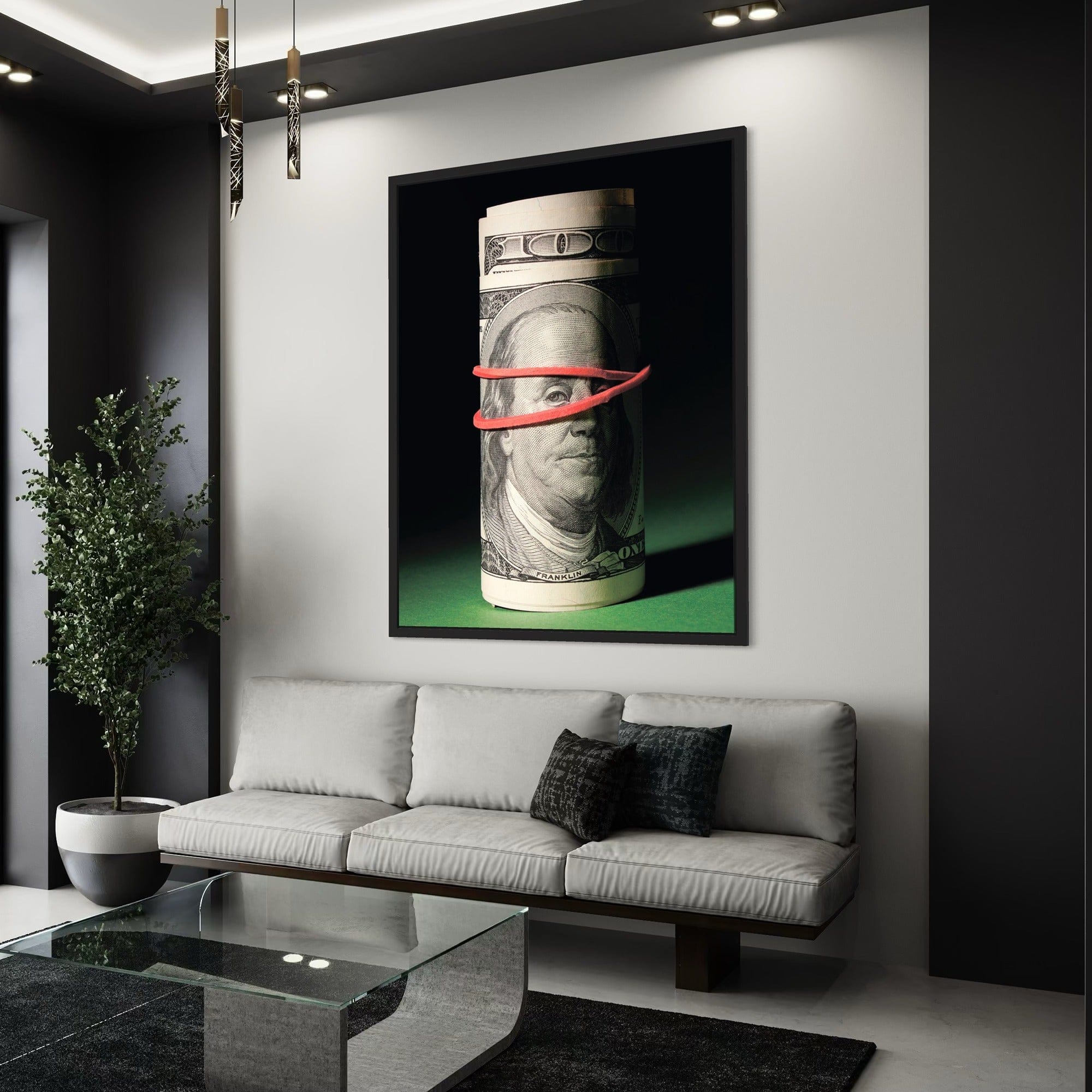 Premium canvas texture and gallery wrap edge finish close up