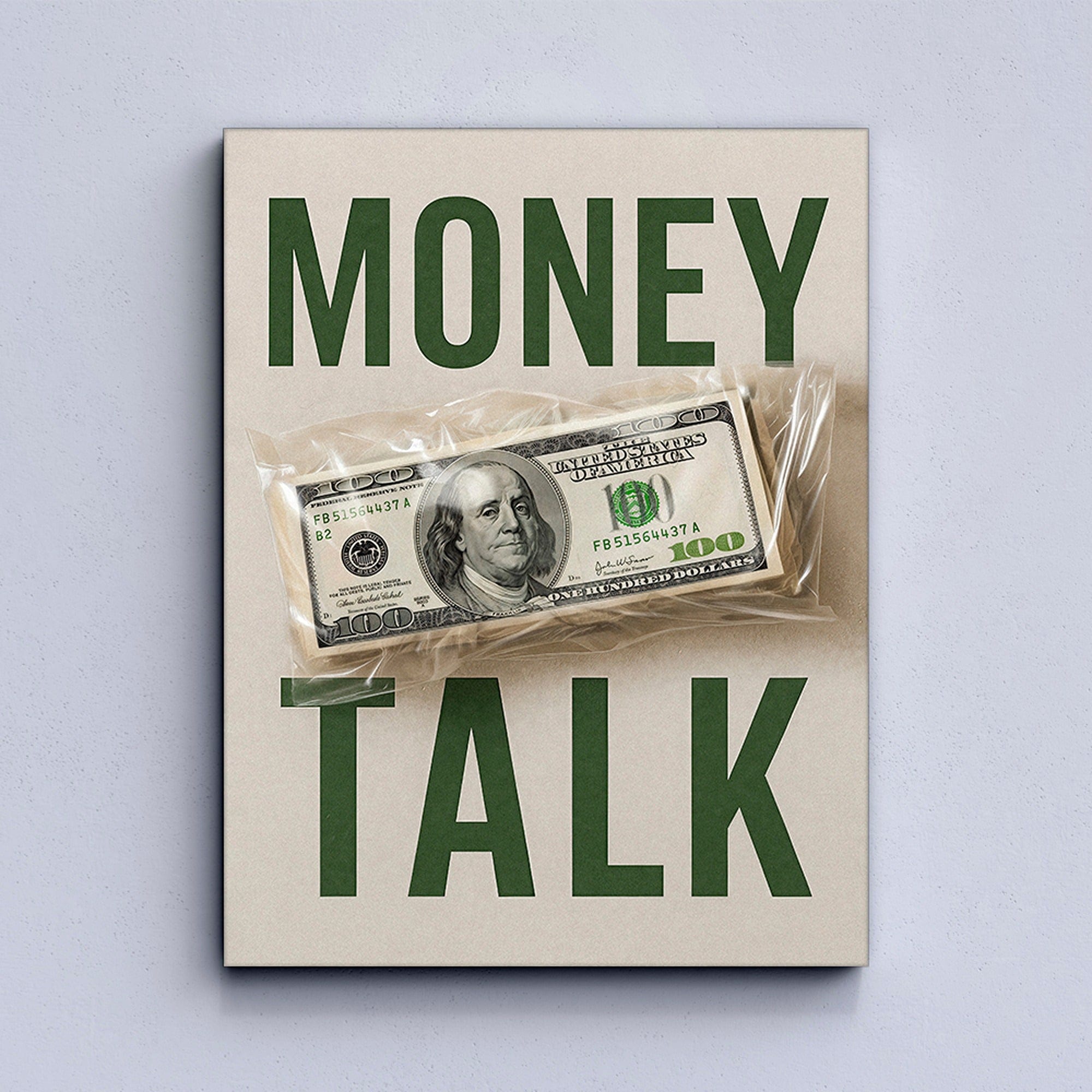 Contemporary money art poster for study room
