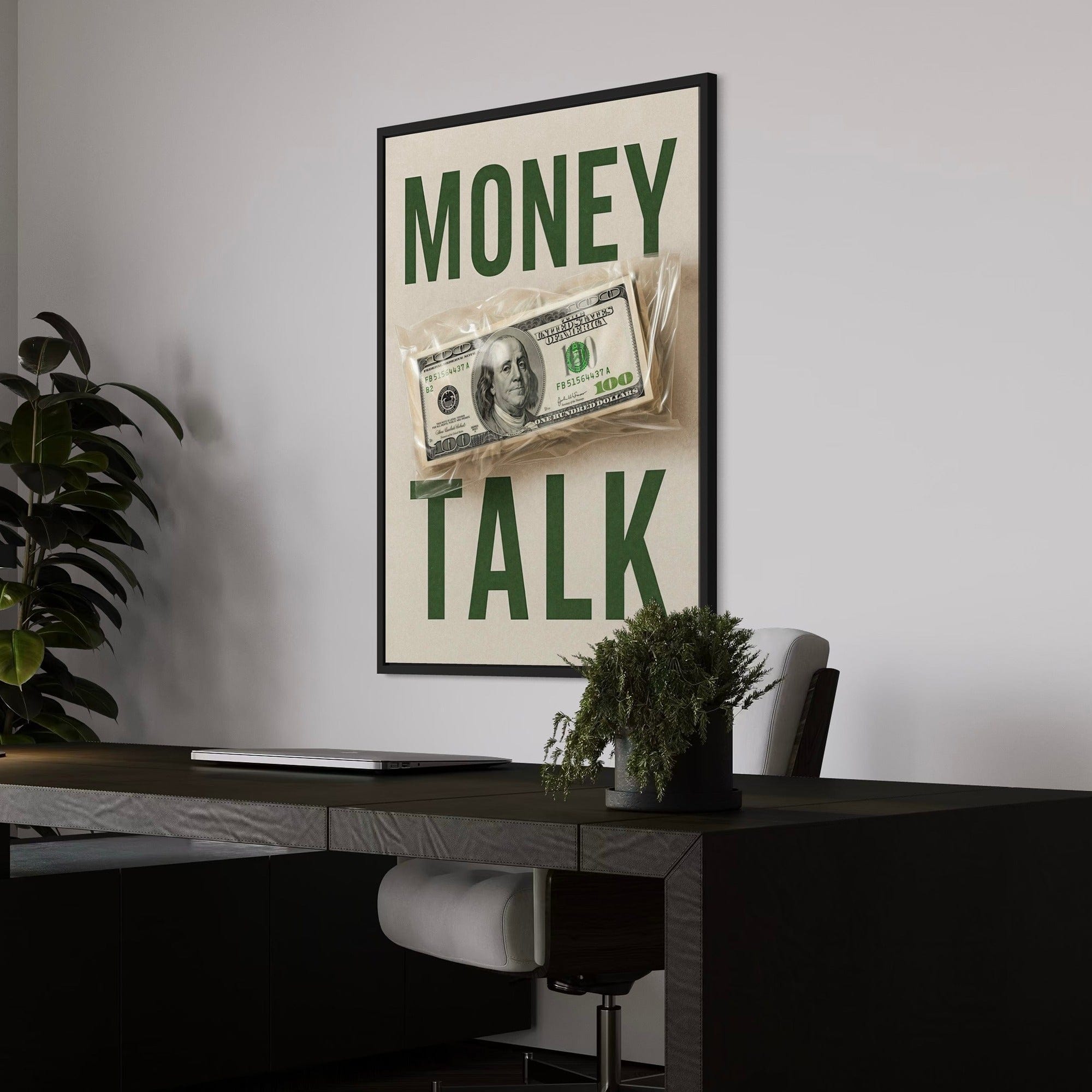Minimalist money canvas for game room decor