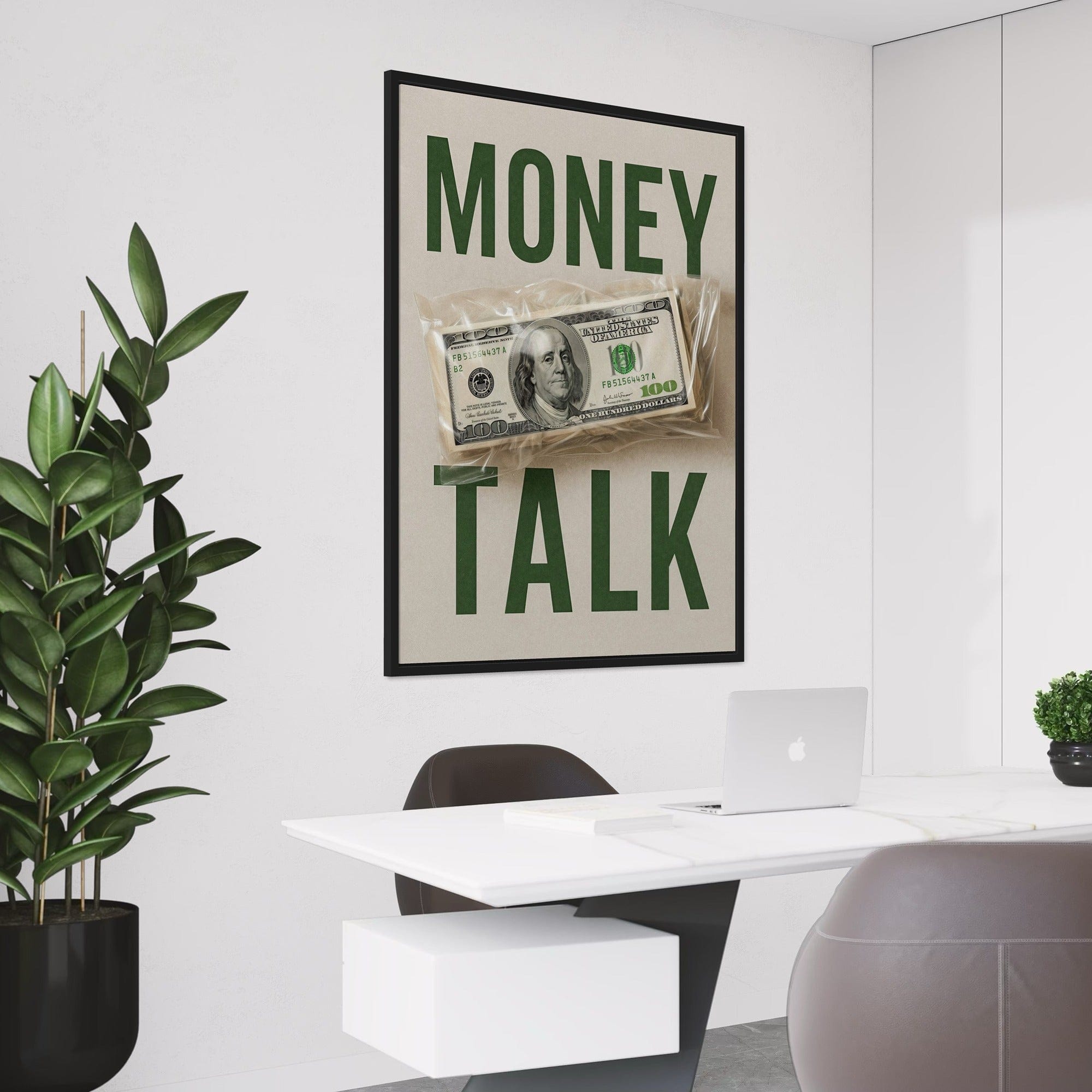 Business office motivational money wall art
