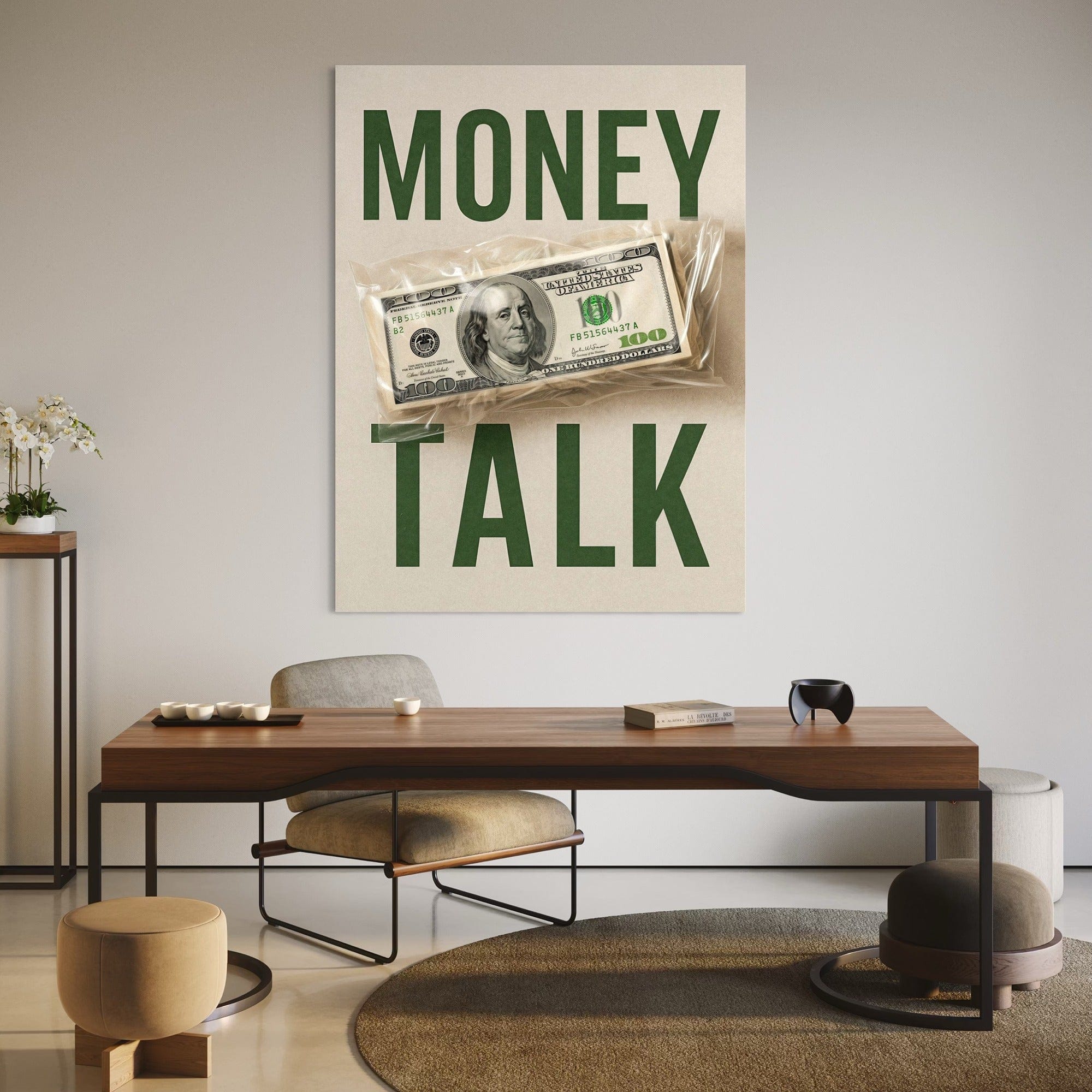 Startup office décor money canvas artwork