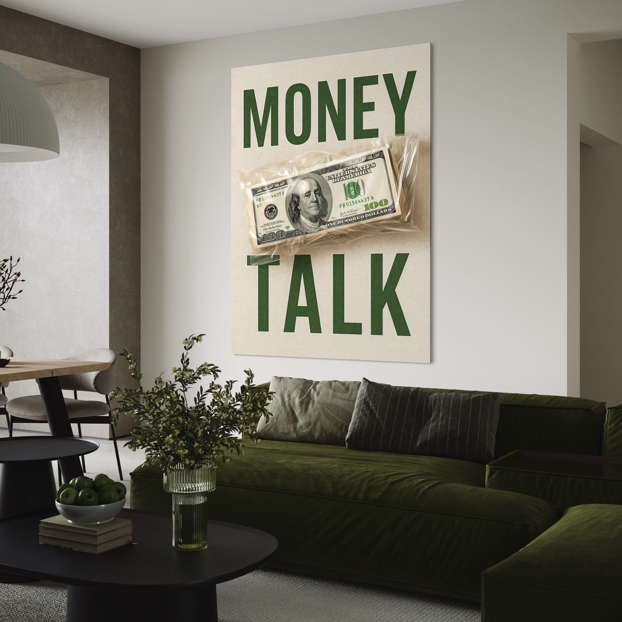 Modern neutral background cash wall poster