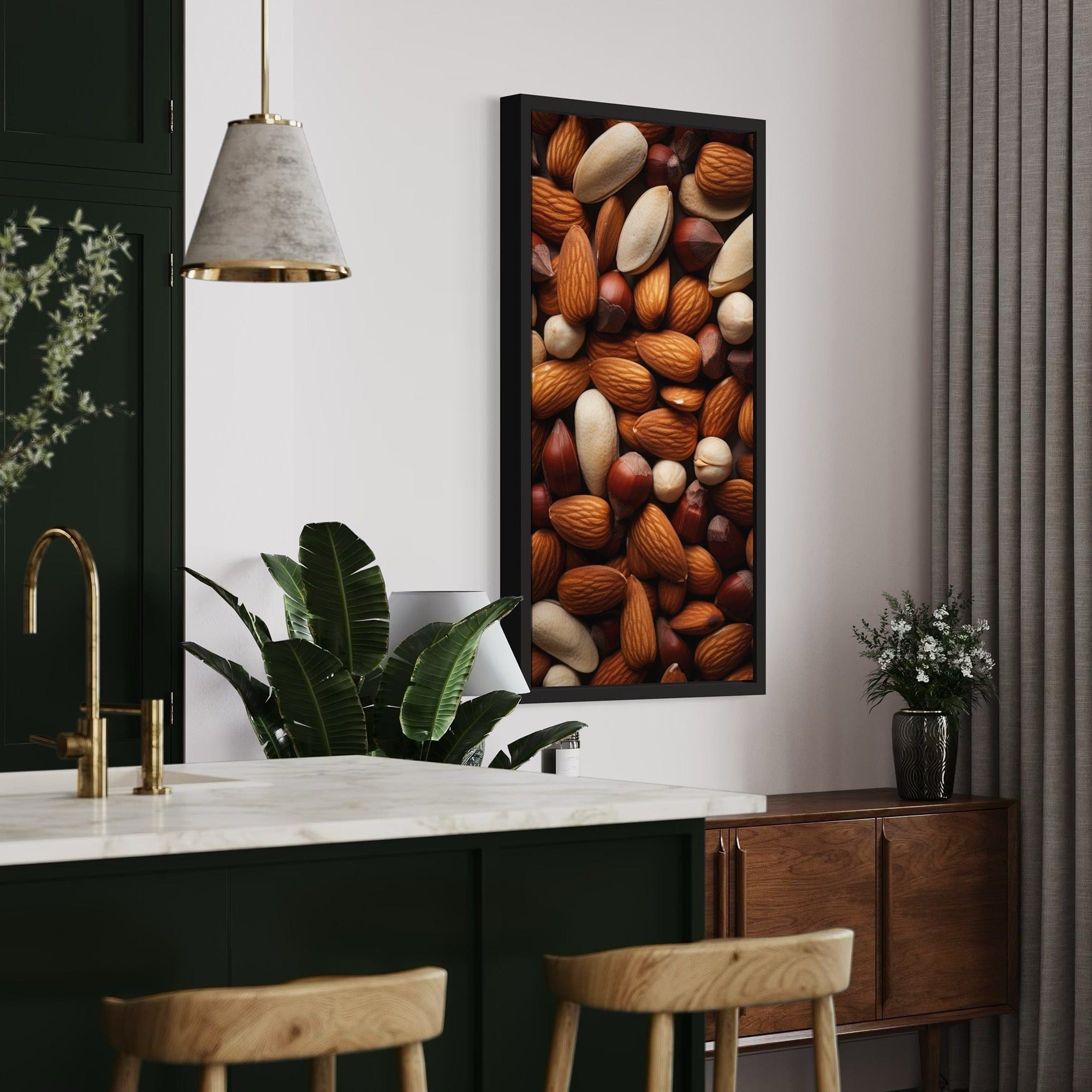 Brown beige nut collage kitchen canvas