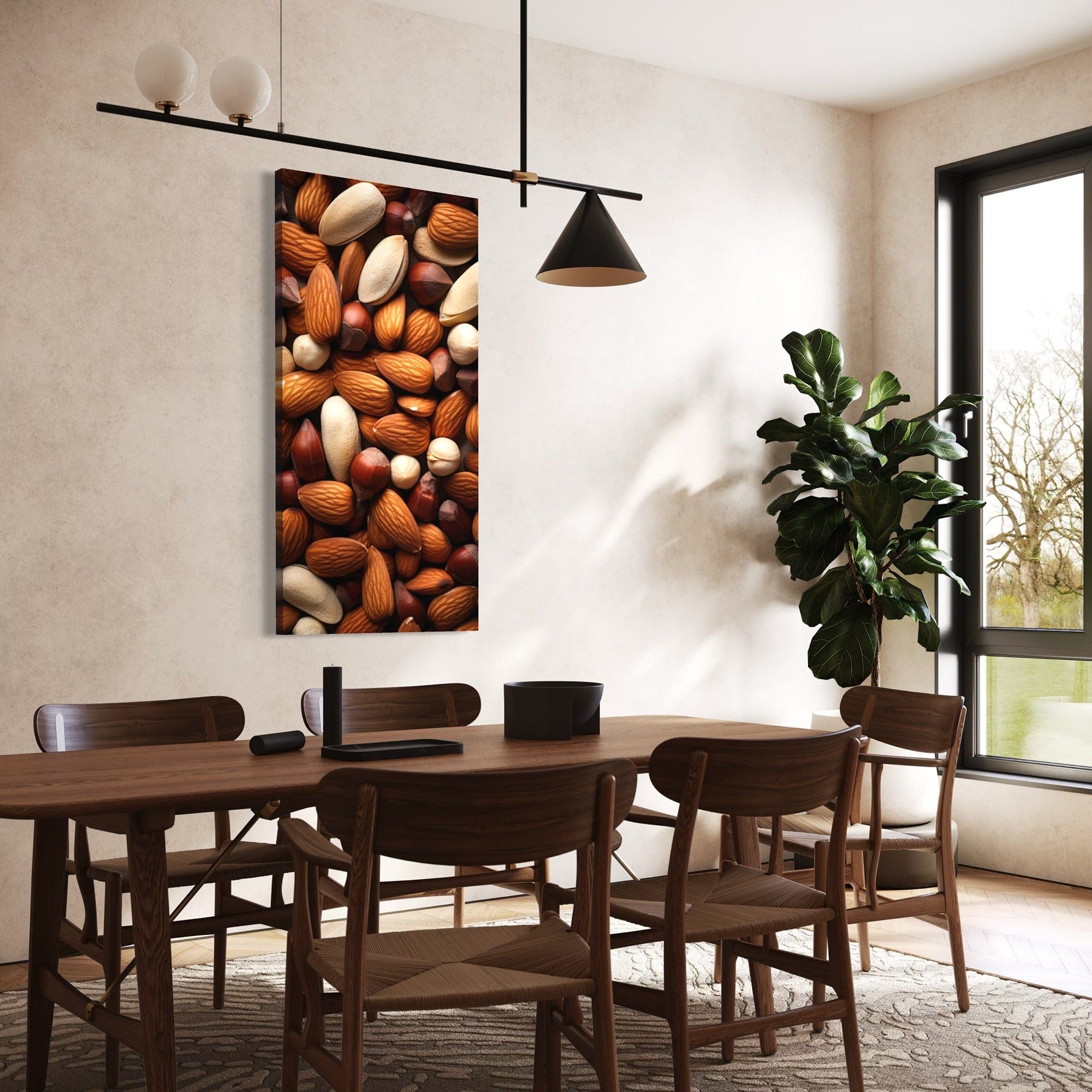 Contemporary culinary canvas with assorted nuts