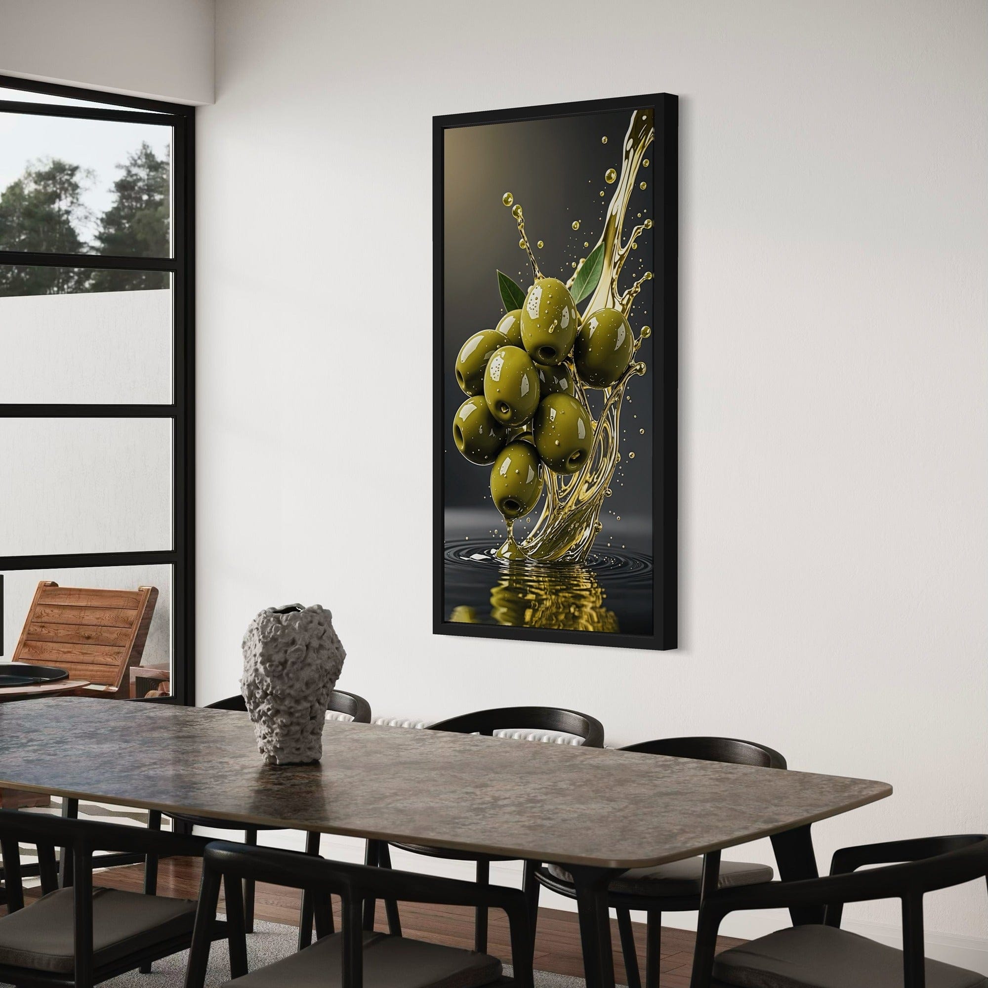 close corner detail of premium olive canvas print