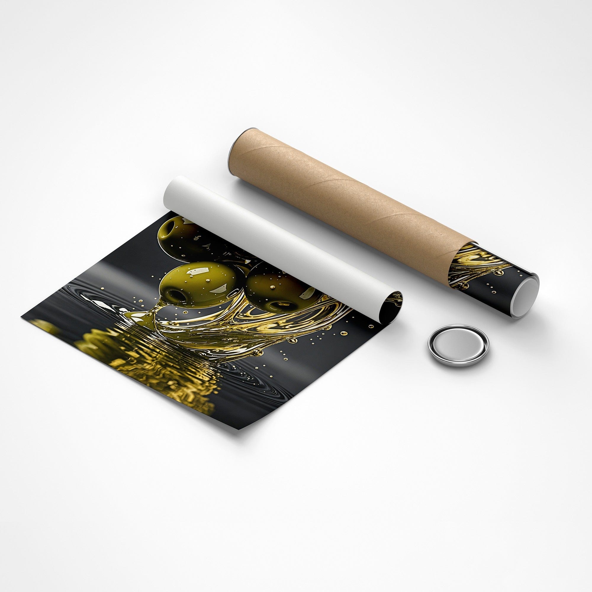 Olives – Golden Splash Kitchen Canvas Wall Art