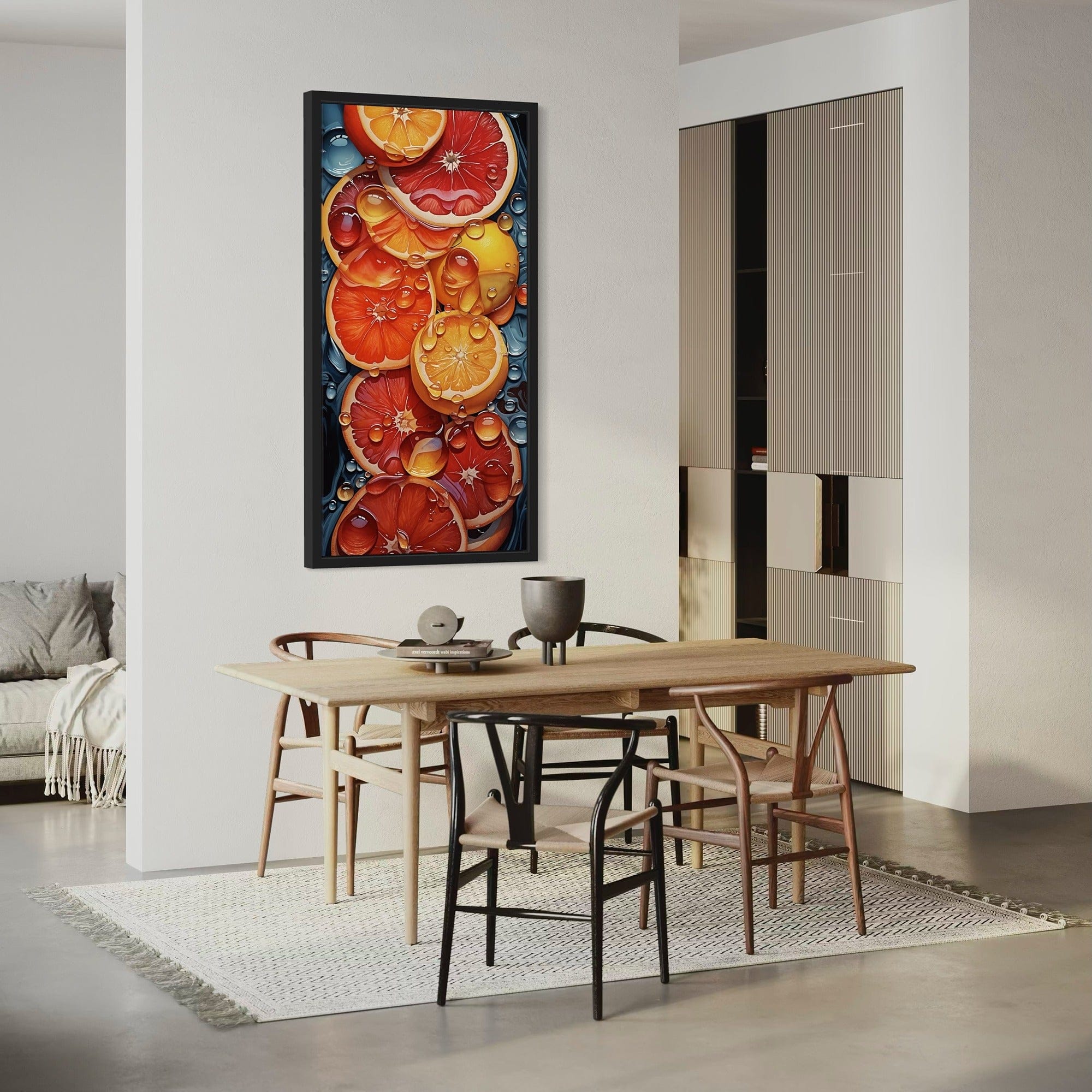 Refreshing citrus water splash style wall art