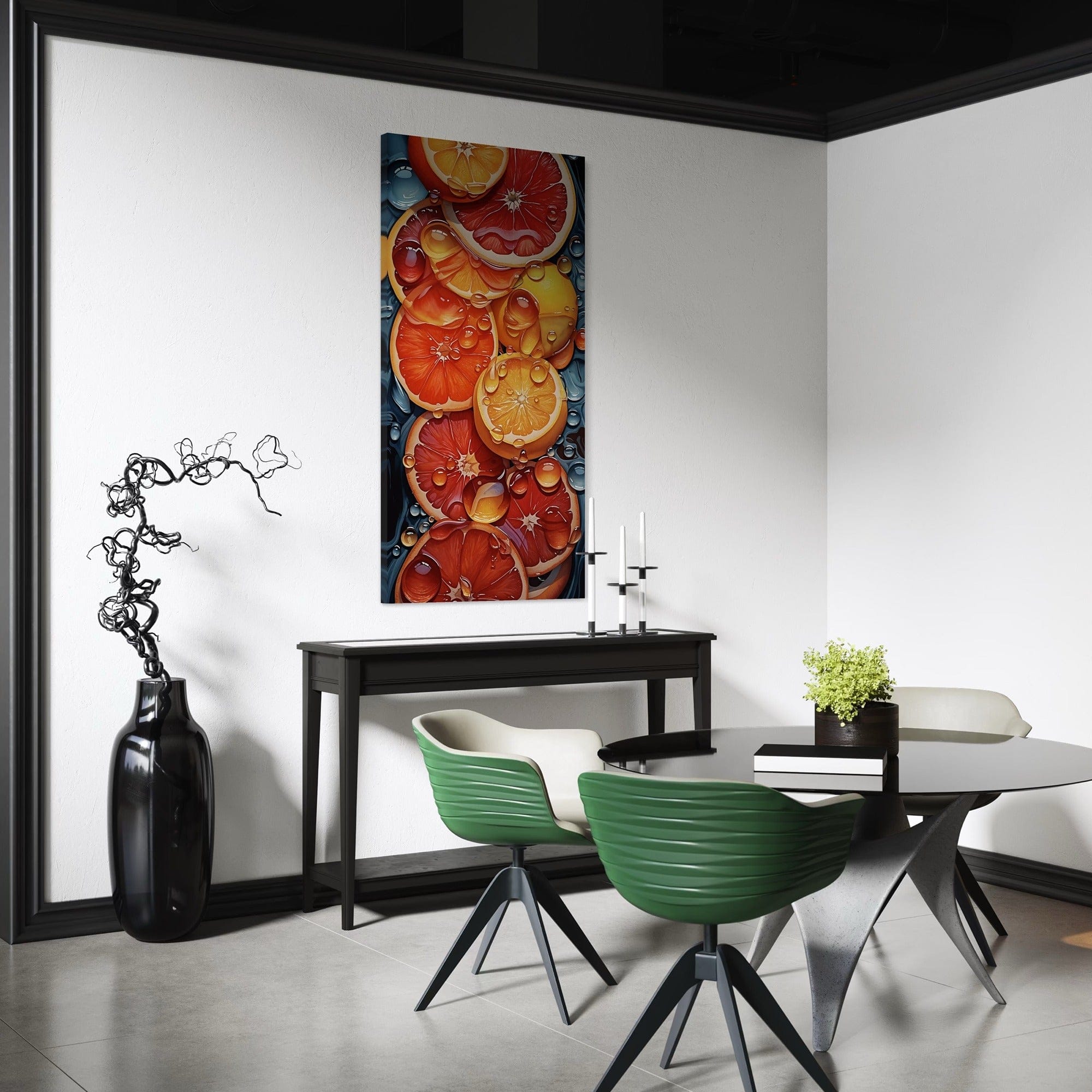 Colorful fruit slice canvas for home bar