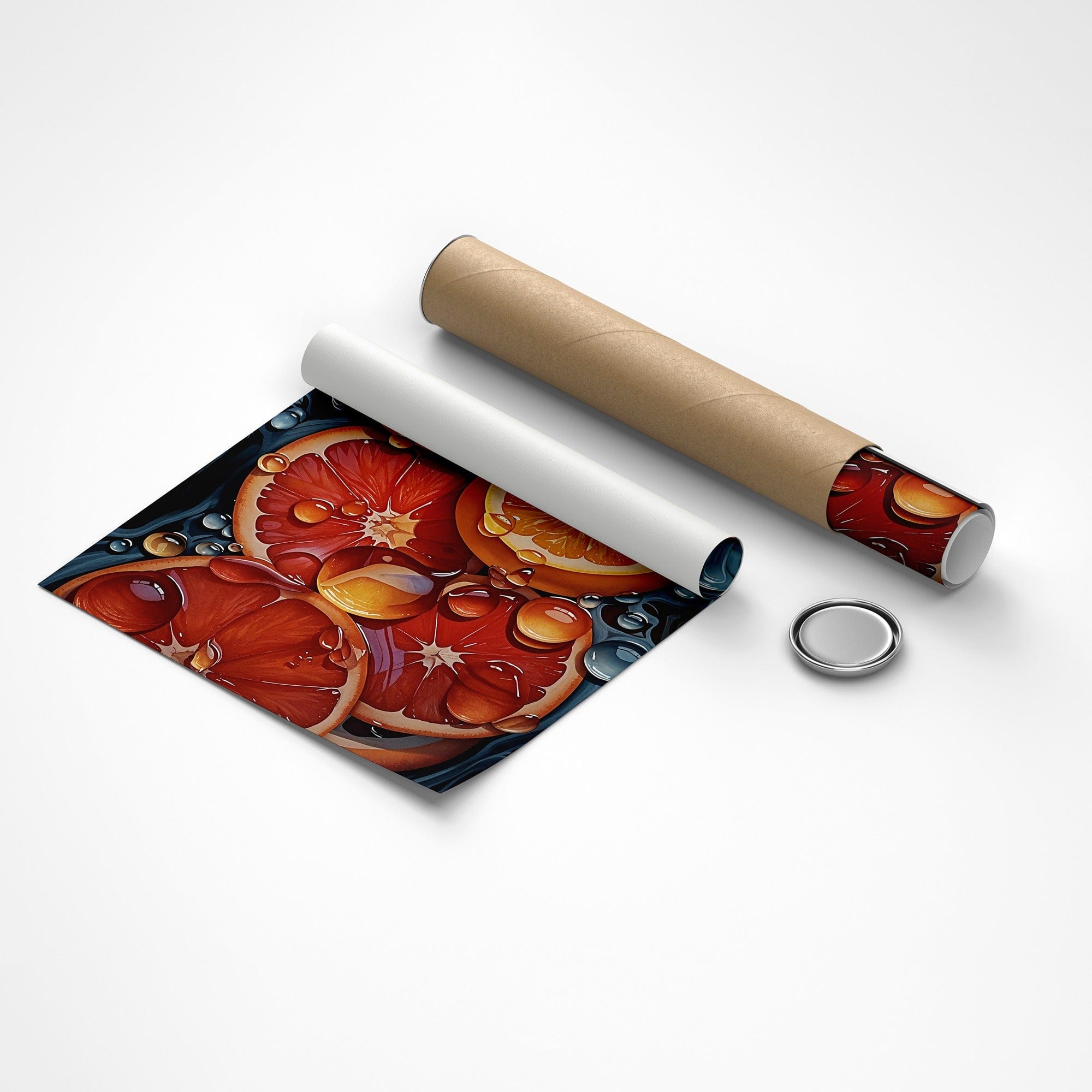 Contemporary citrus collage canvas wall art