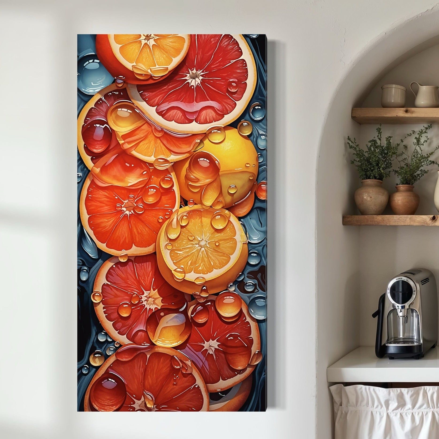 Citrus slices wall art canvas for kitchen