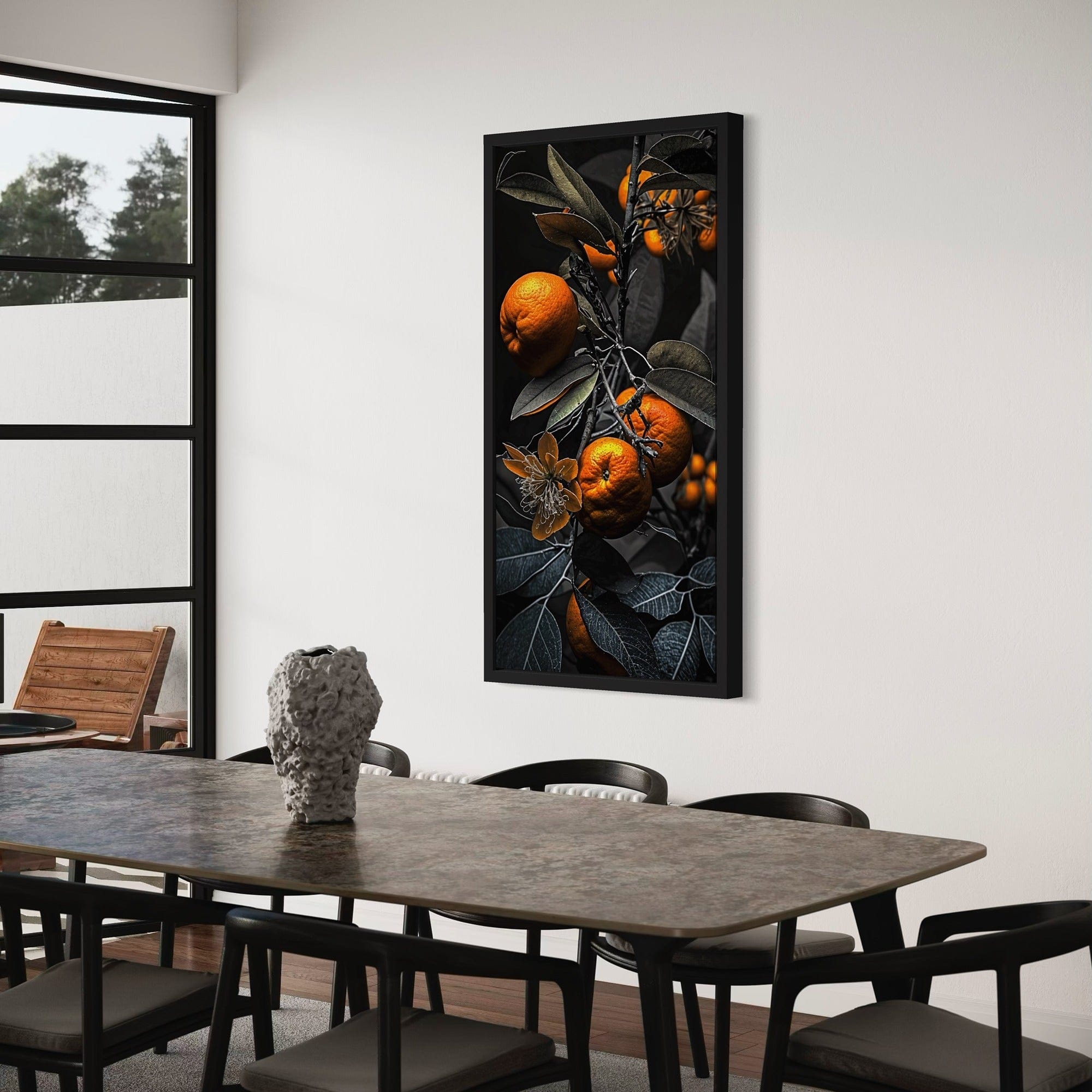 Botanical tangerine cluster modern canvas