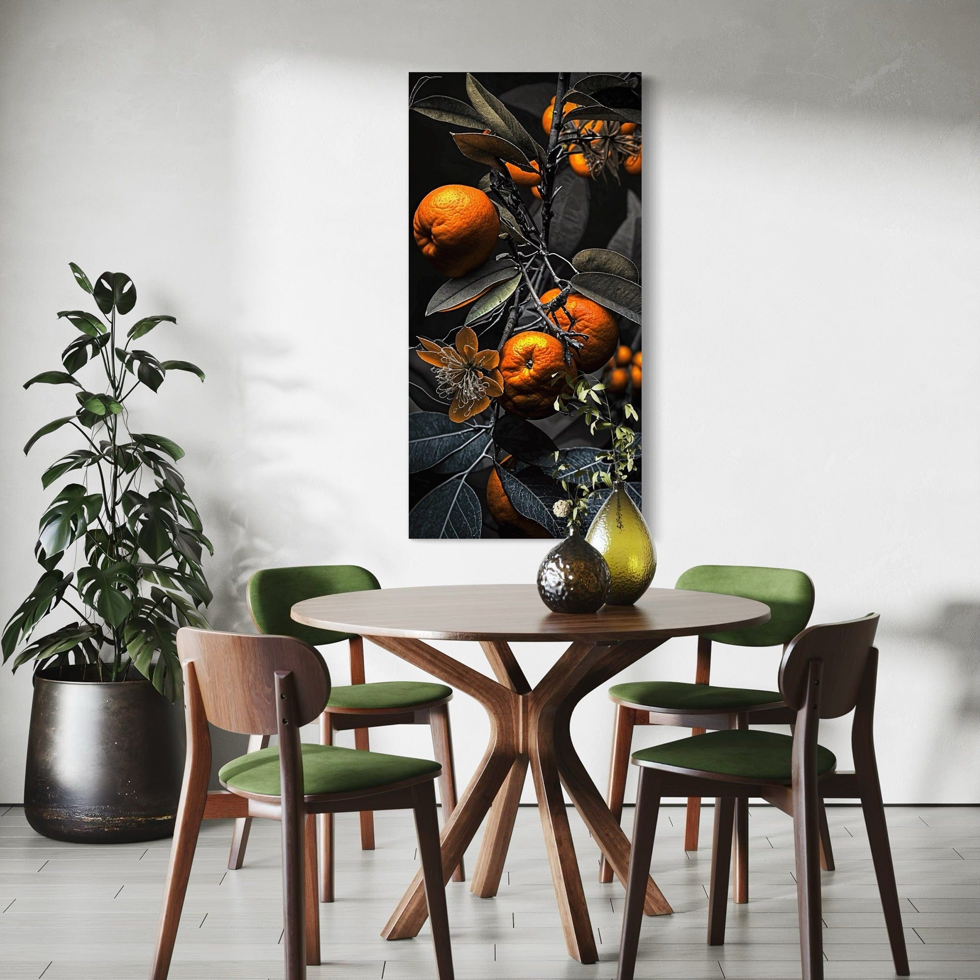 Orange orchard branch canvas for restaurant