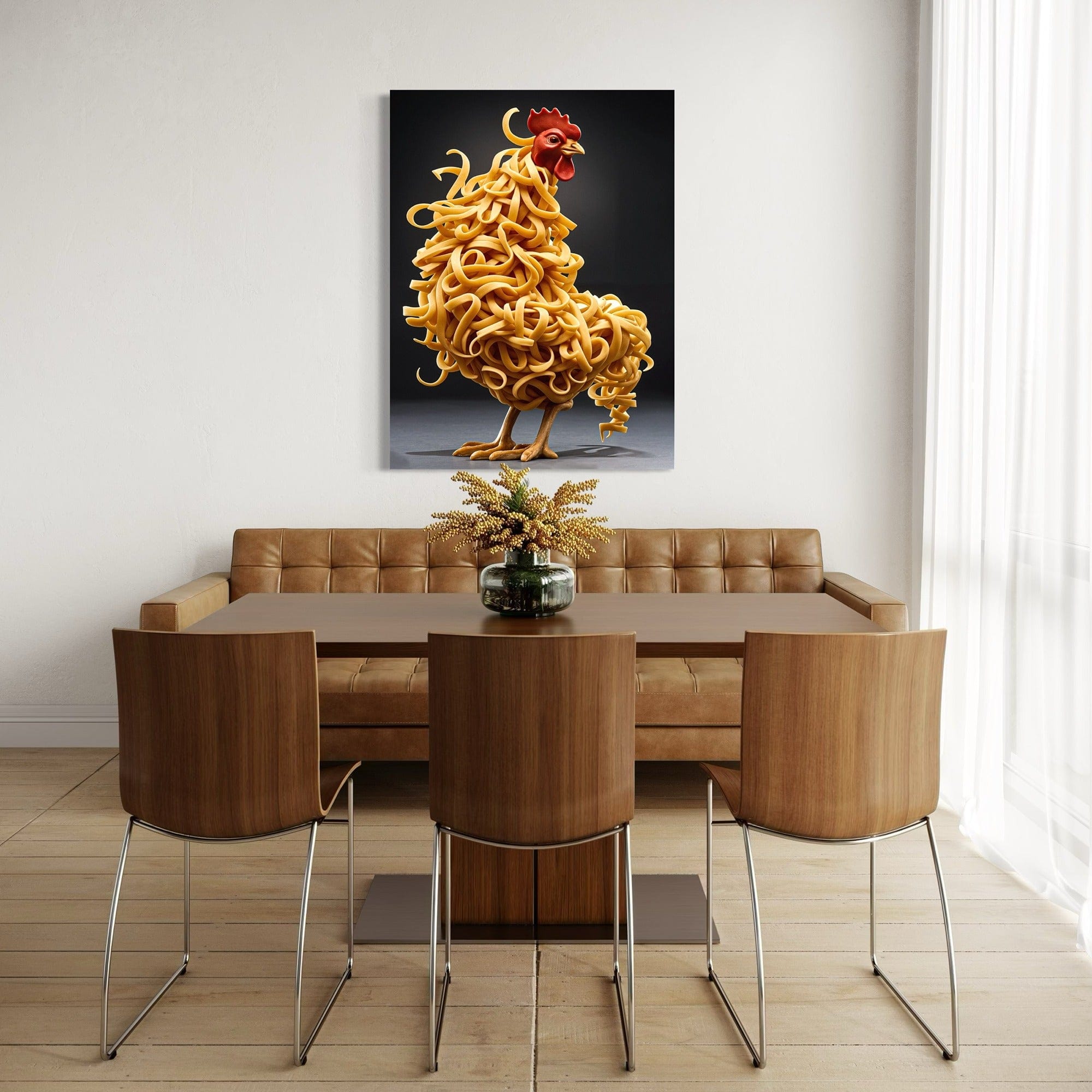 Modern dining room wall art pasta sculpture