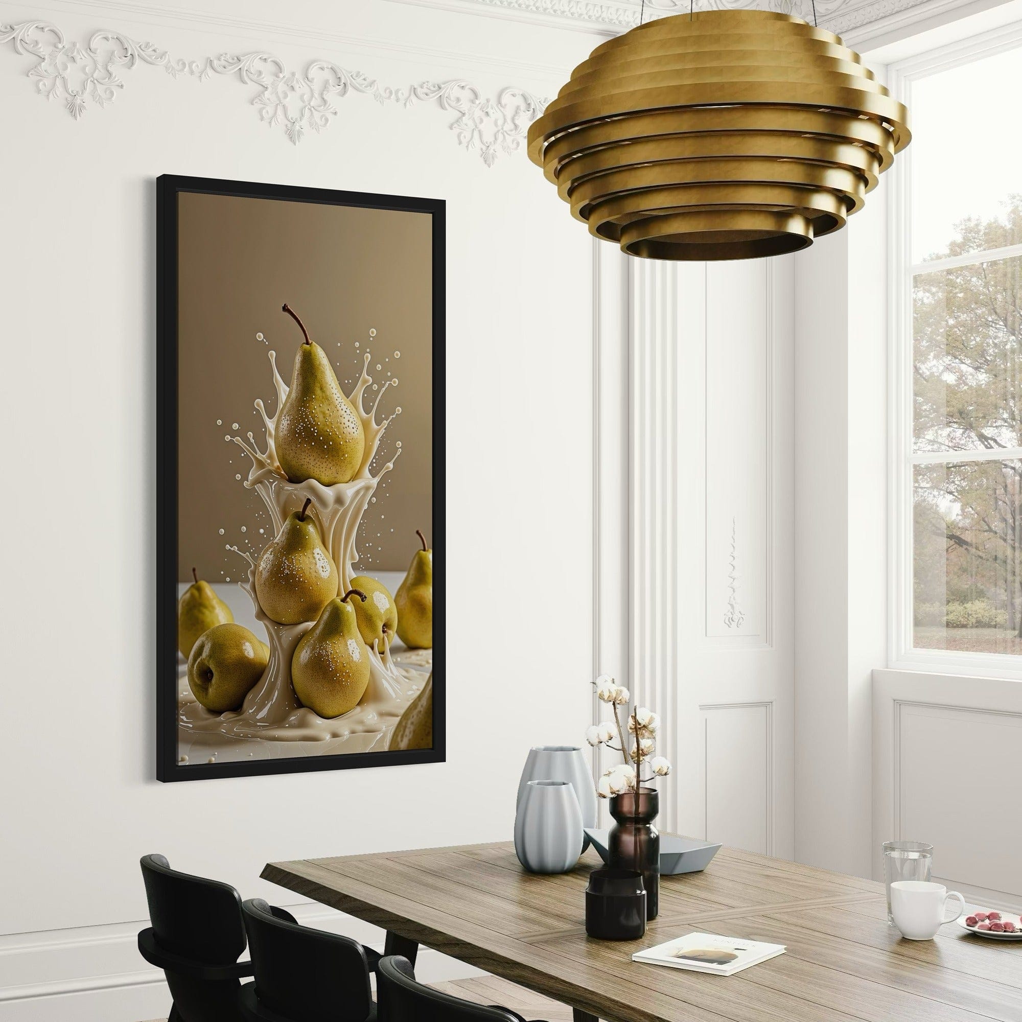 Pear Delight size variant — vertical canvas proportions for kitchen walls