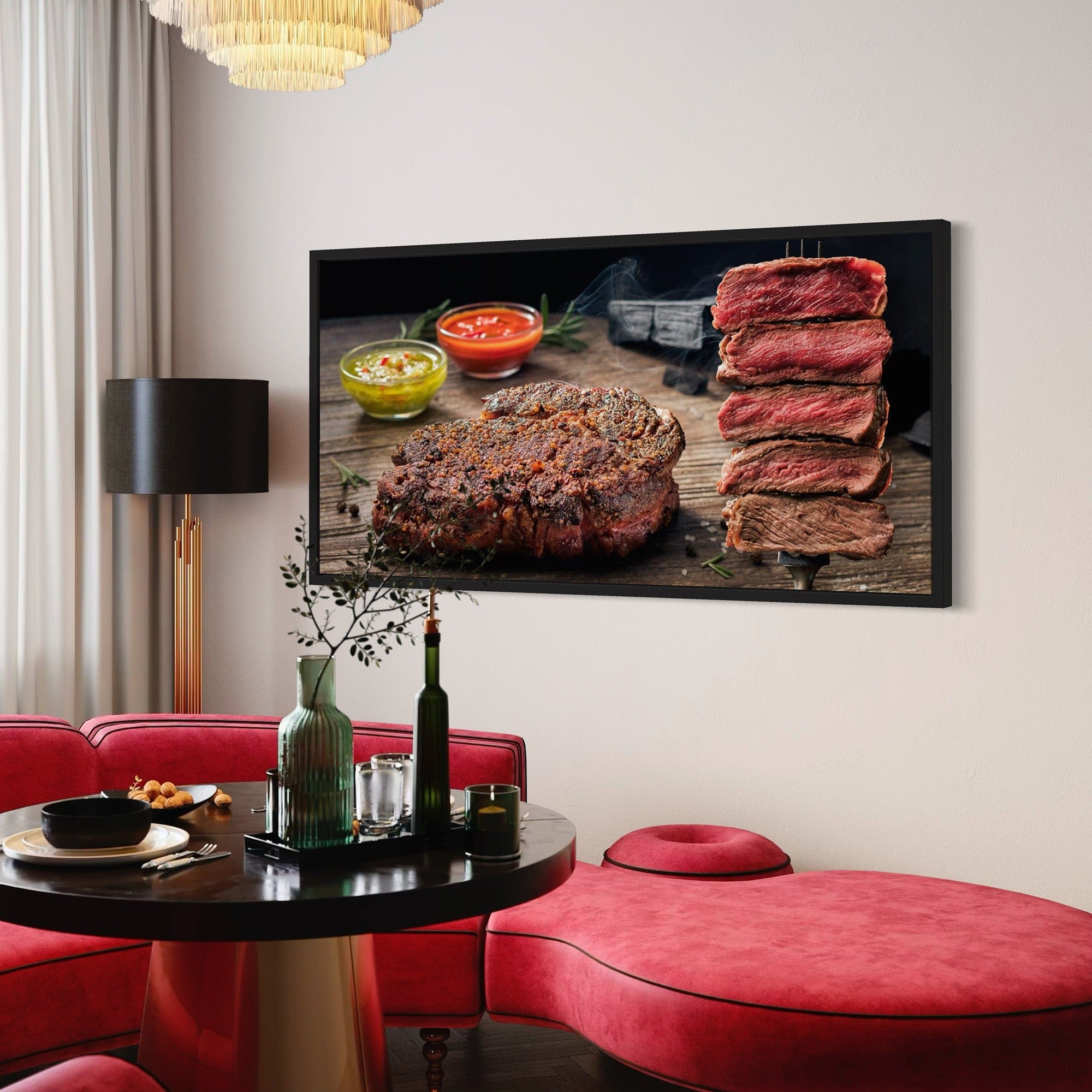 BBQ grill steak canvas for dining room