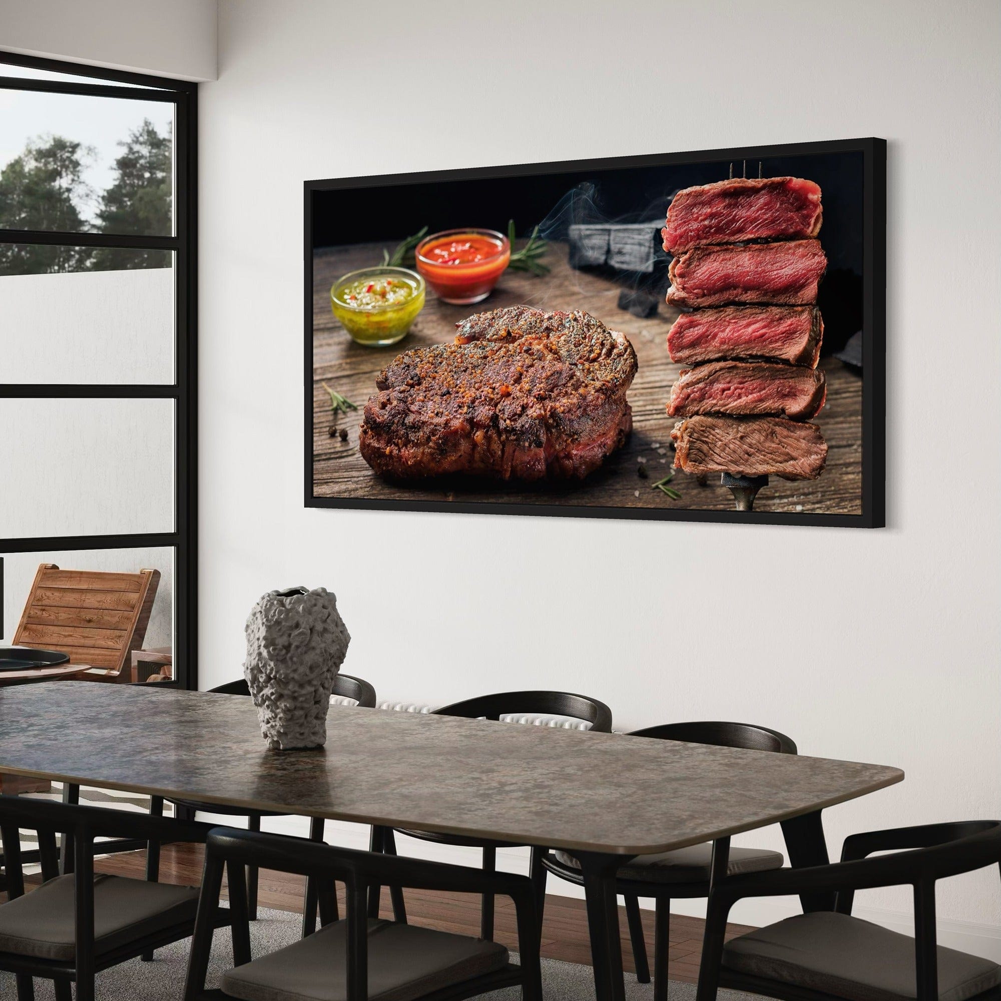 Smoked steak slices food photography wall art