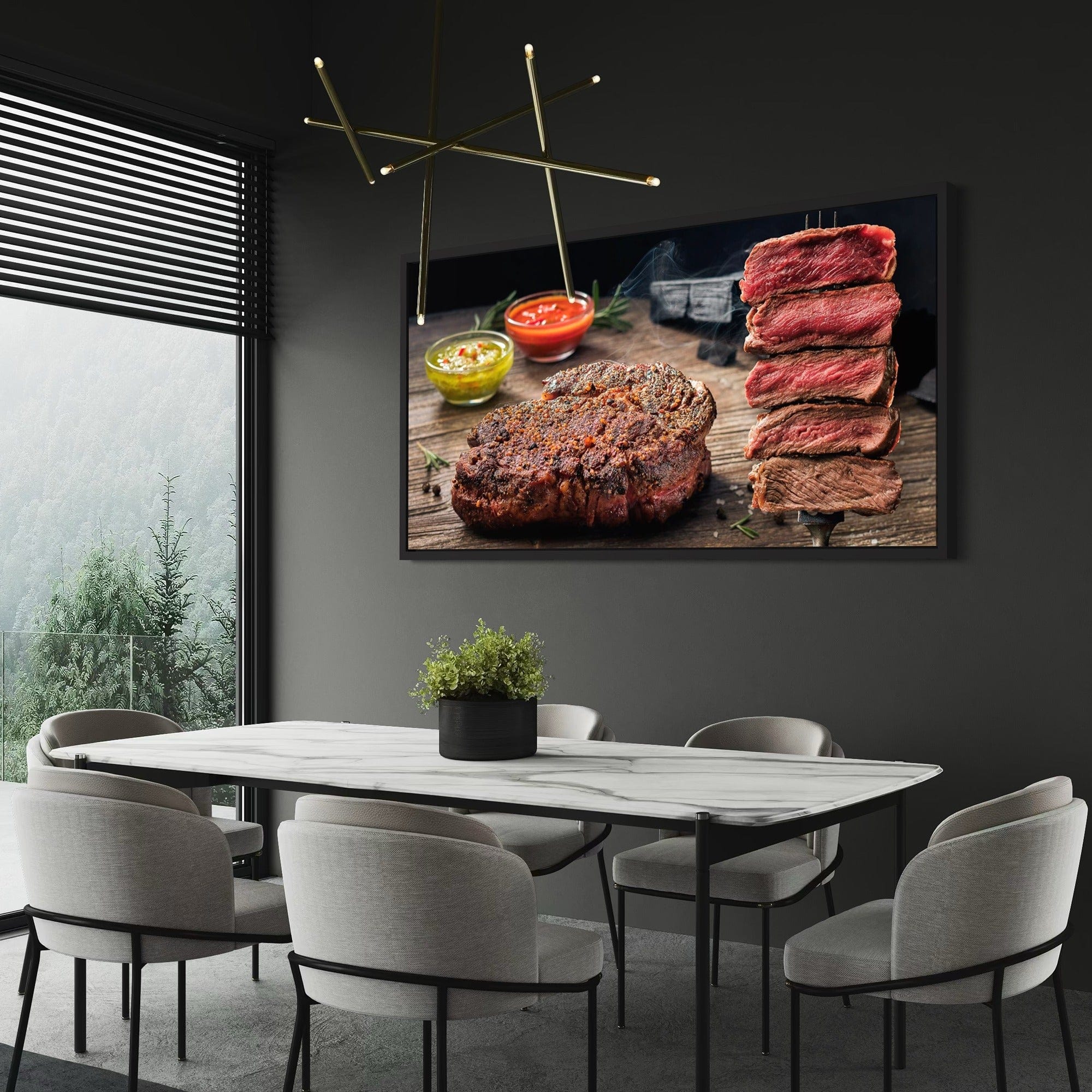 Chef kitchen decor prime beef cut poster