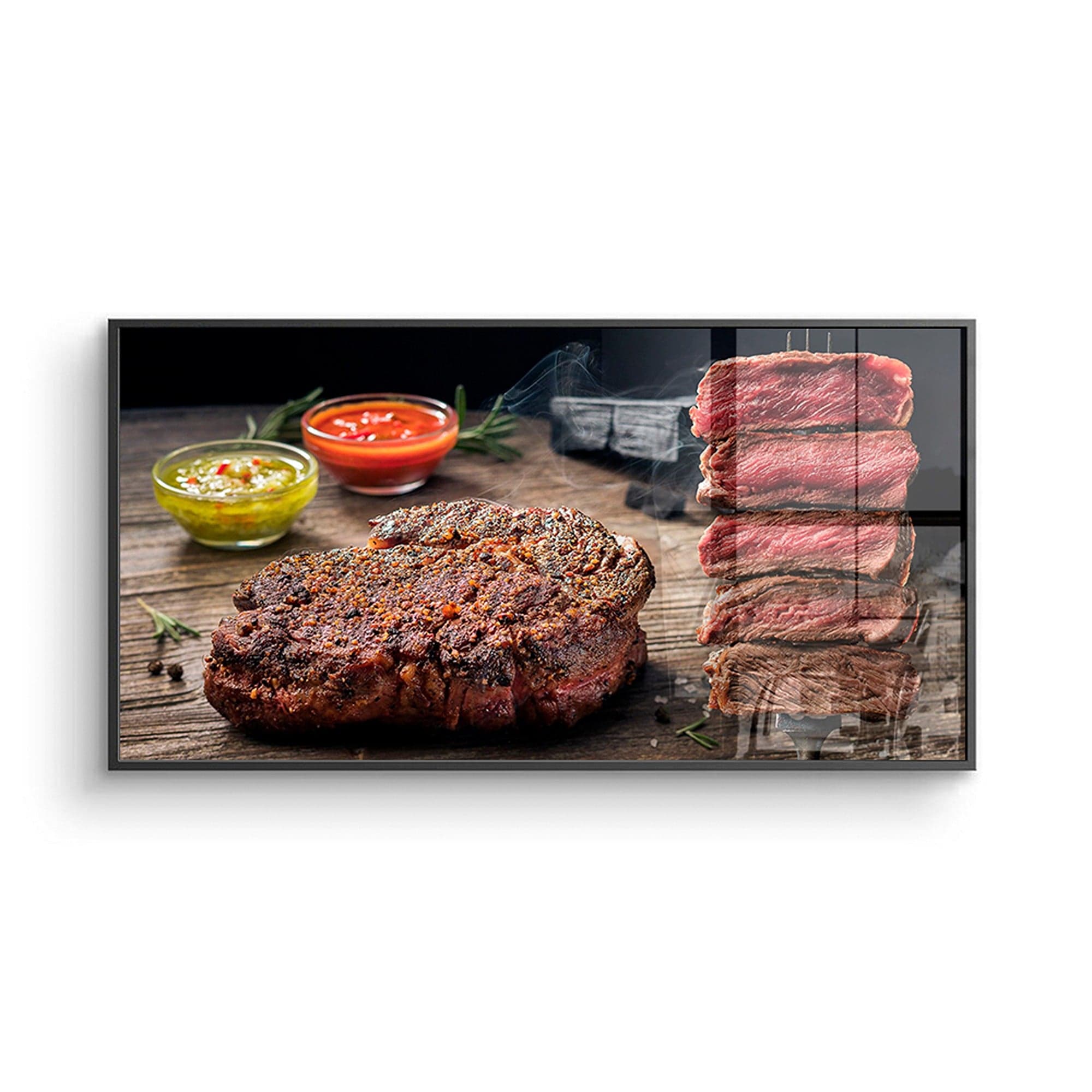 Tender steak stack medium to well-done canvas