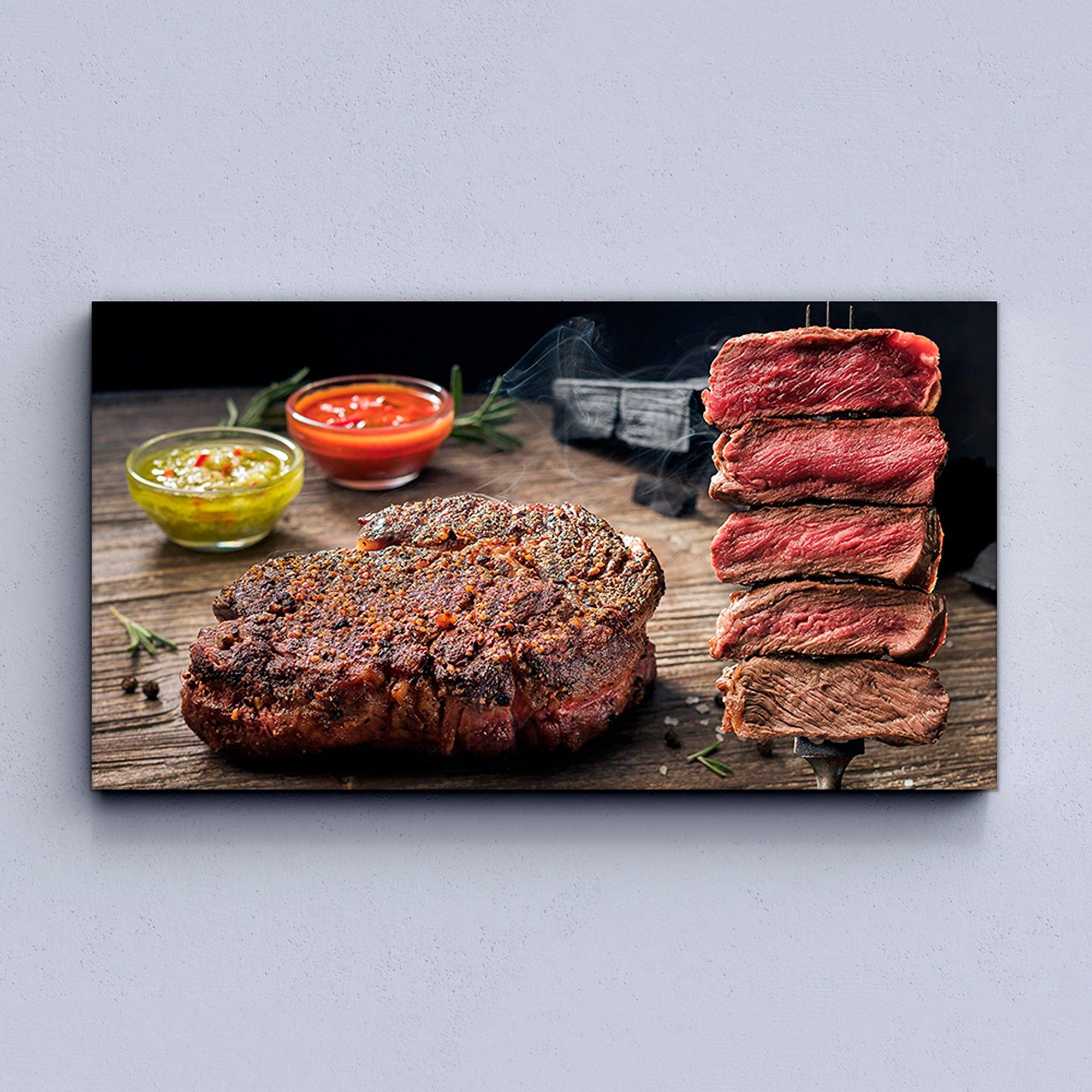 Pepper crusted steak modern kitchen wall art