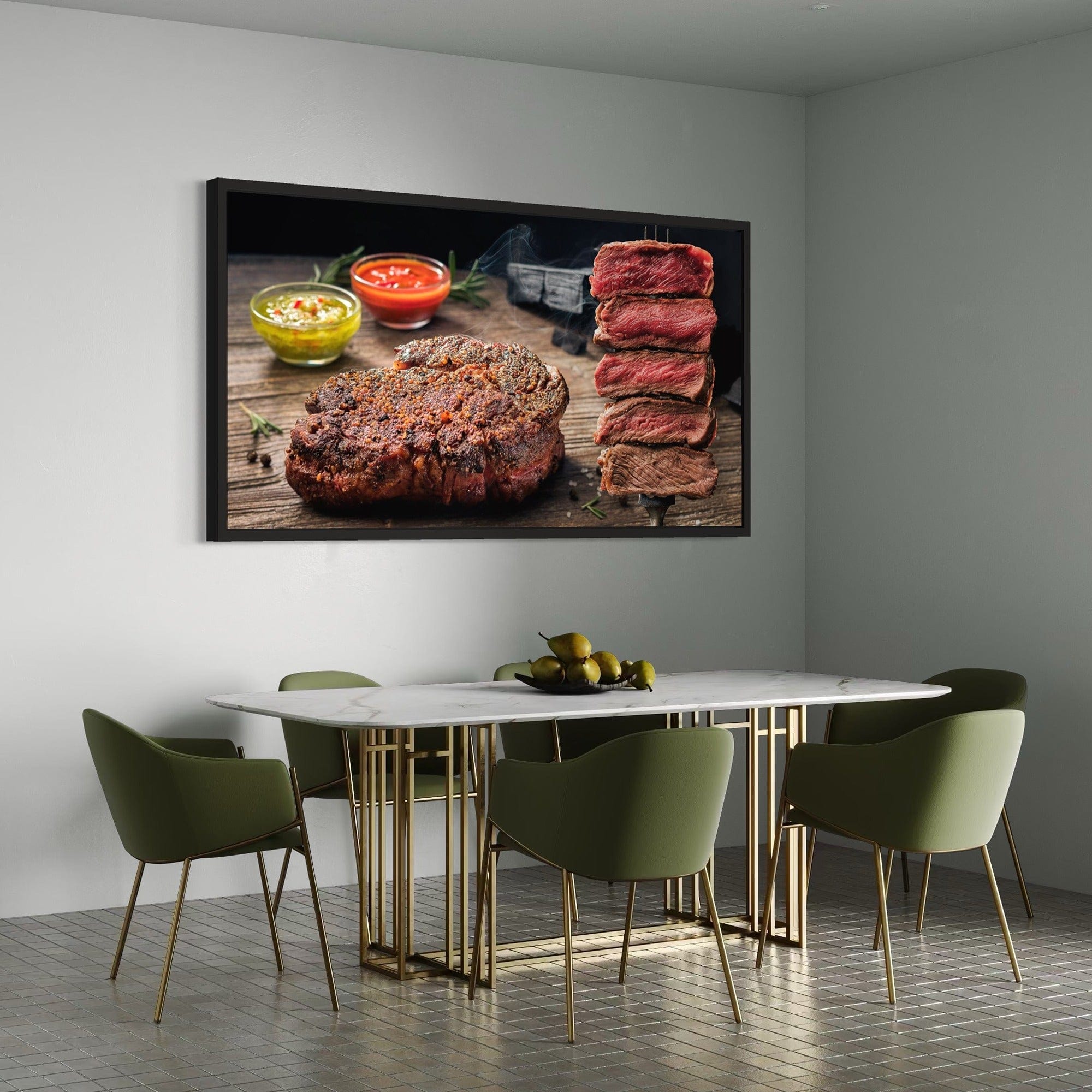Barbecue lover wall art juicy beef slices