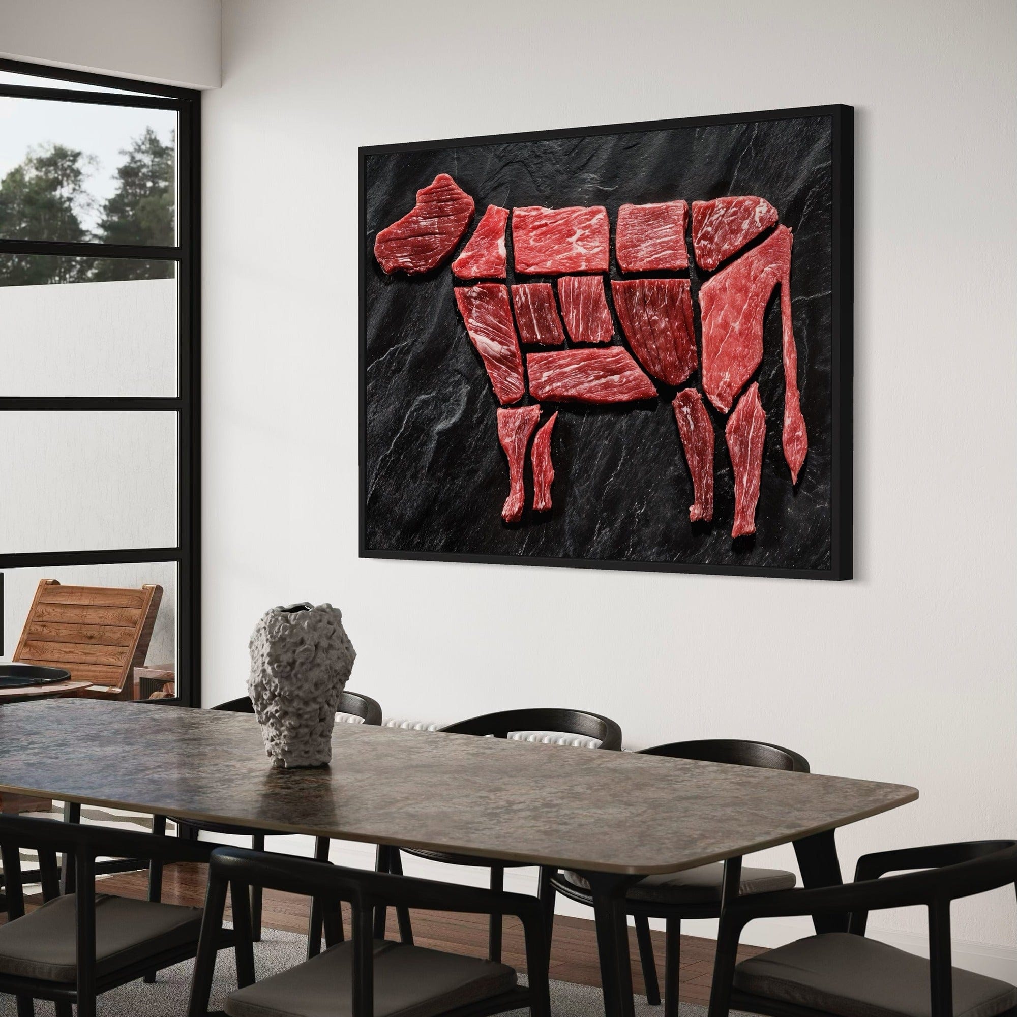 Prime steak cuts butcher chart canvas print