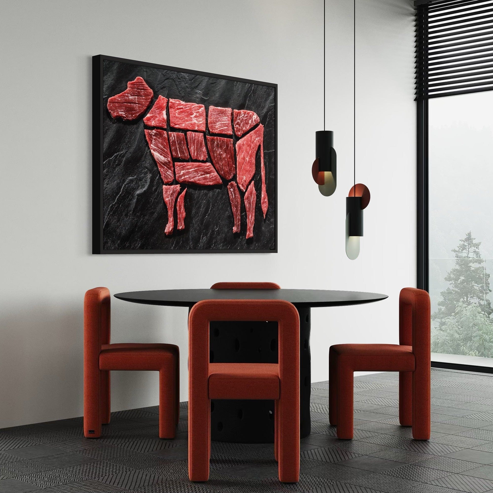 Modern butcher shop style kitchen poster