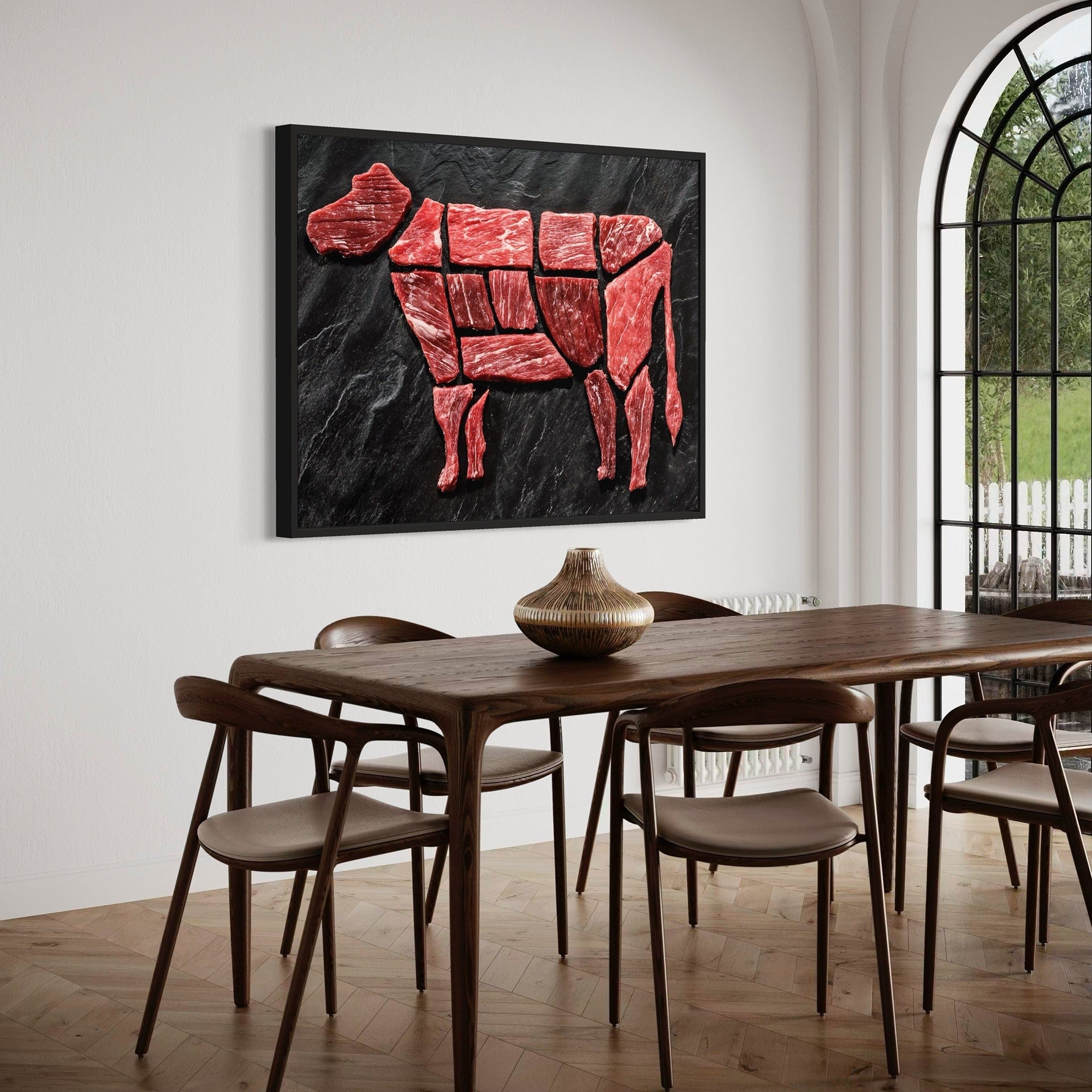 Culinary meat cuts educational kitchen print