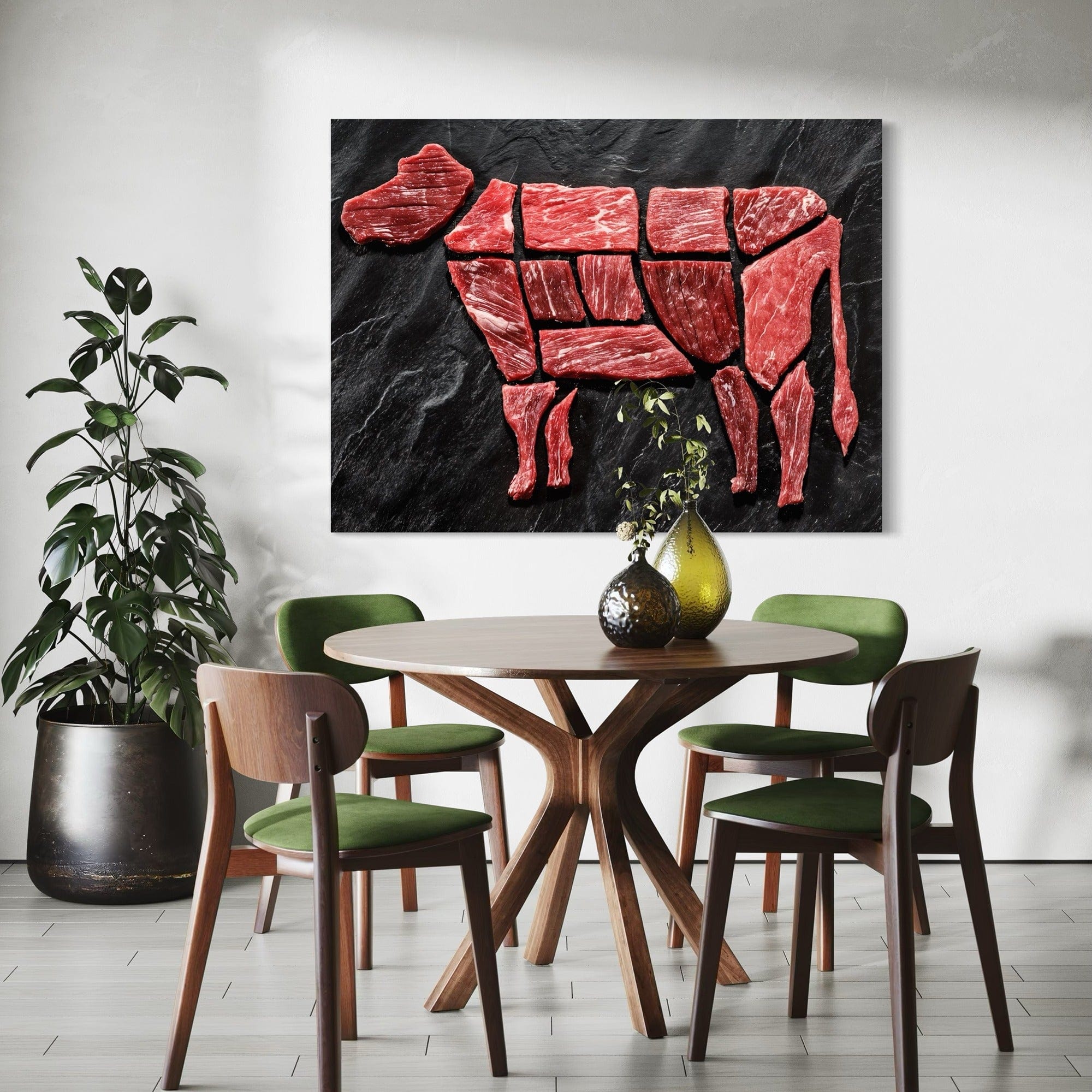 Beef primal cuts kitchen wall poster