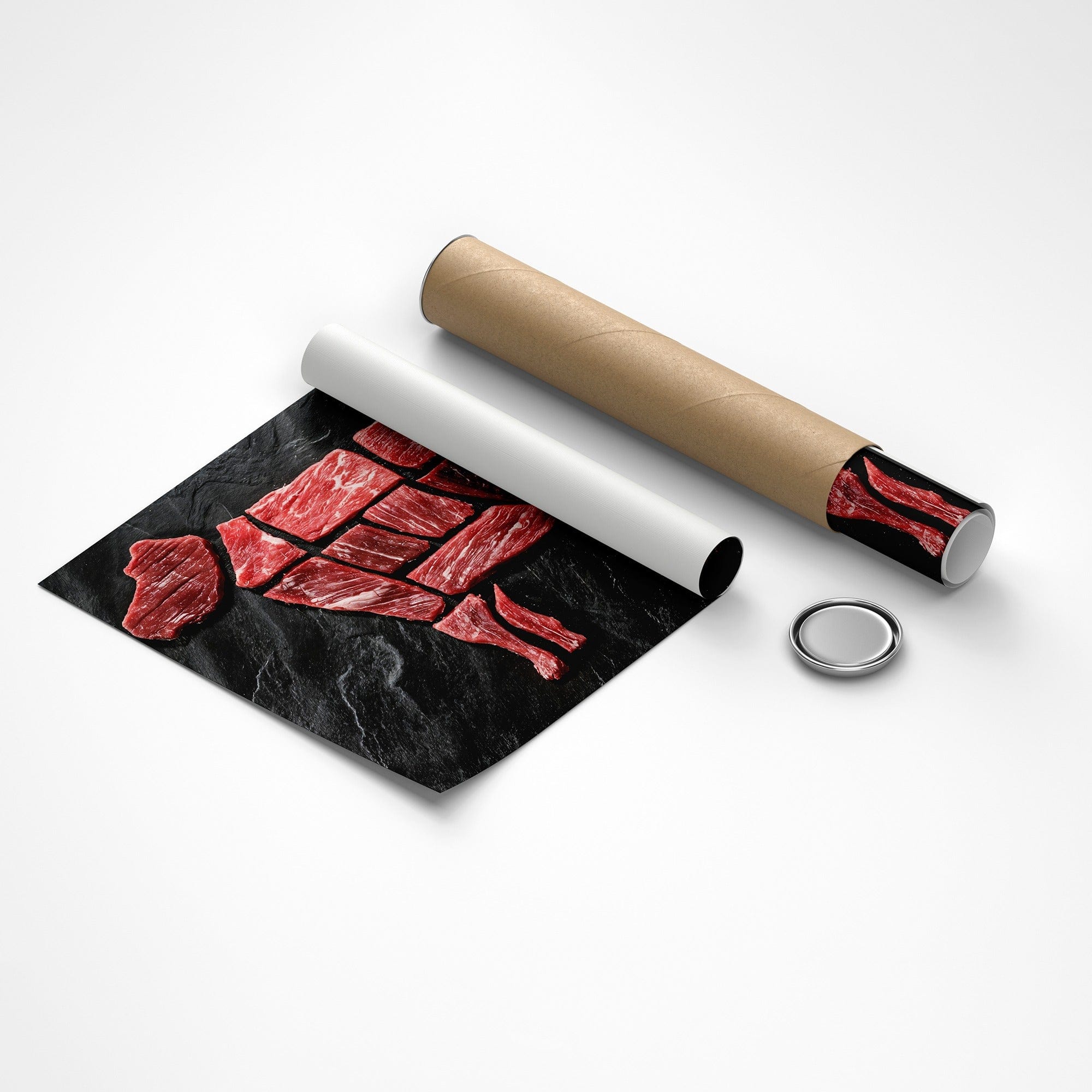 Chef kitchen wall art beef diagram print