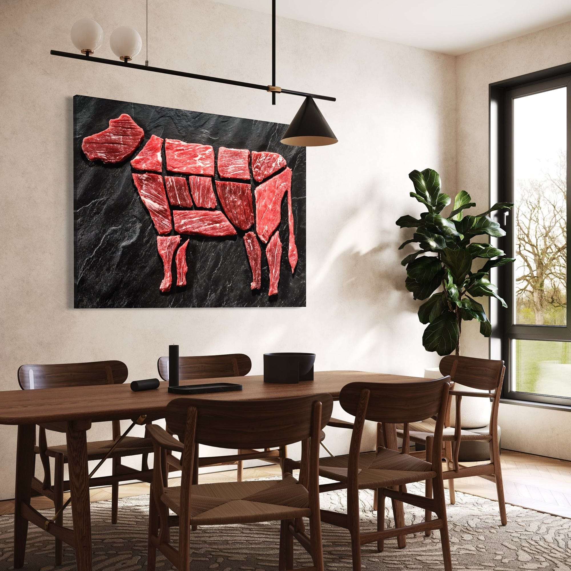 Meat lover kitchen decor steak cuts art