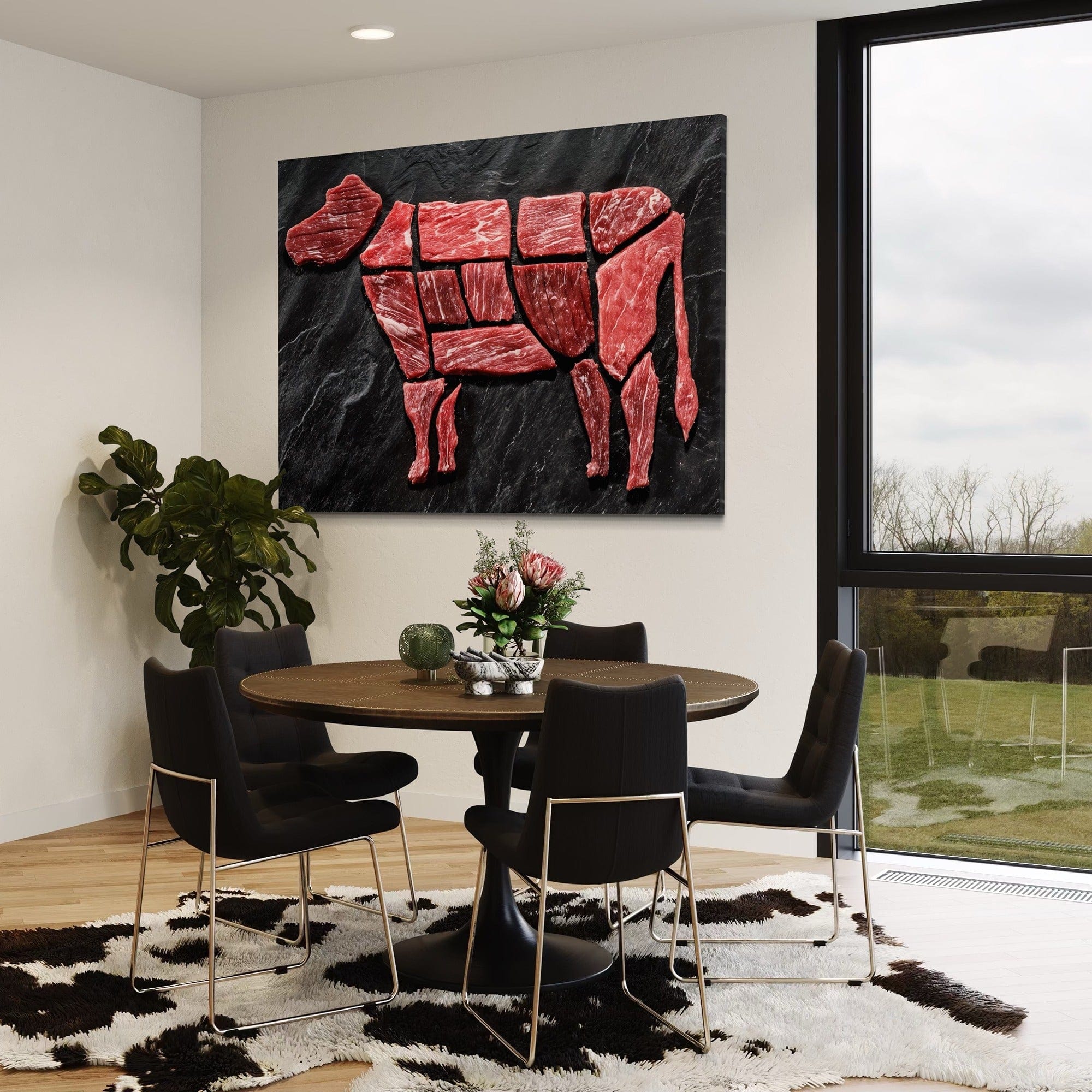 Gourmet cooking beef cut guide canvas