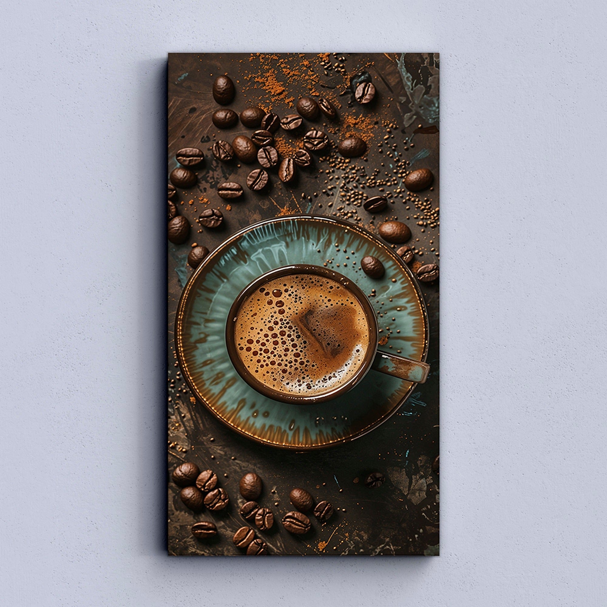textured background coffee beans canvas