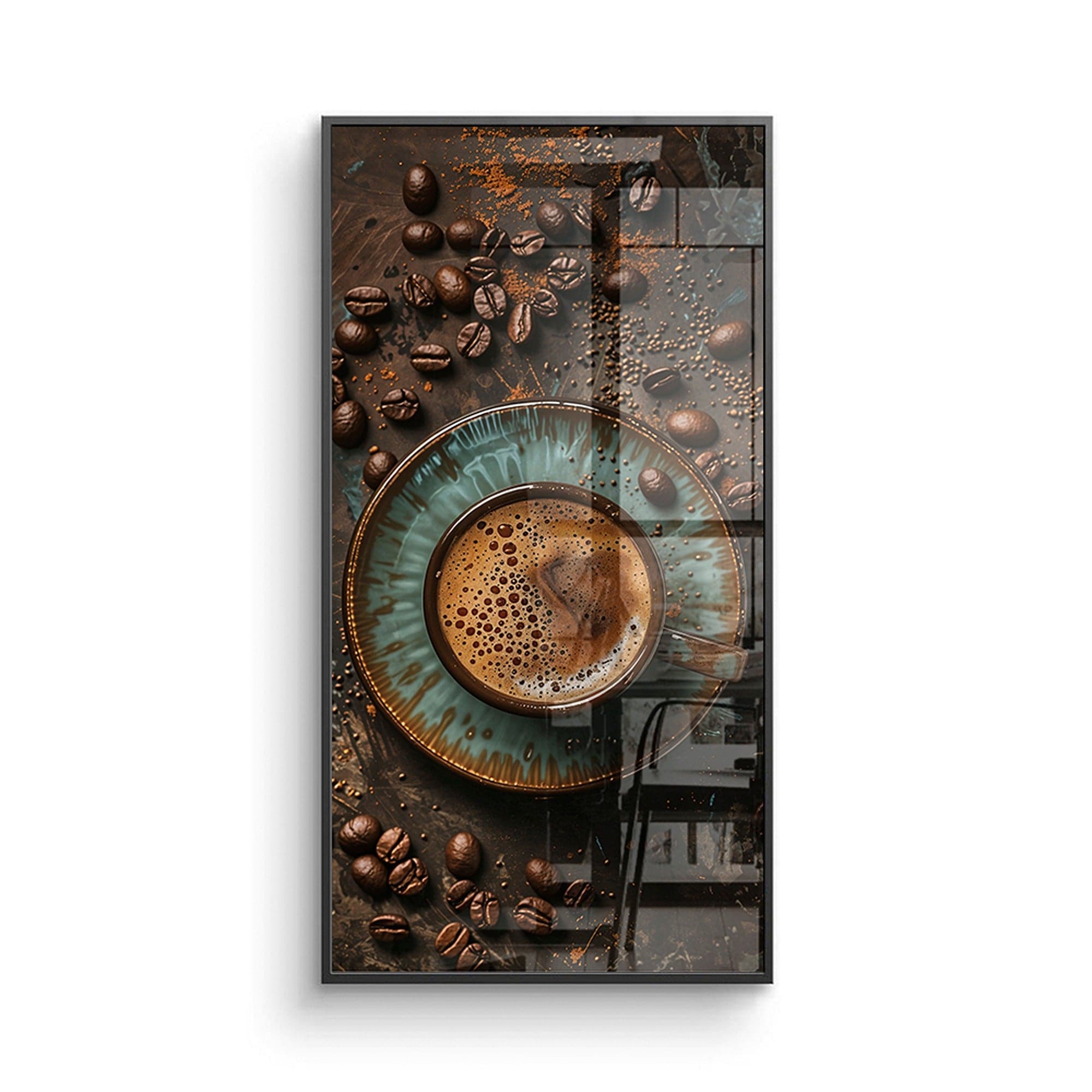 espresso foam close up canvas print