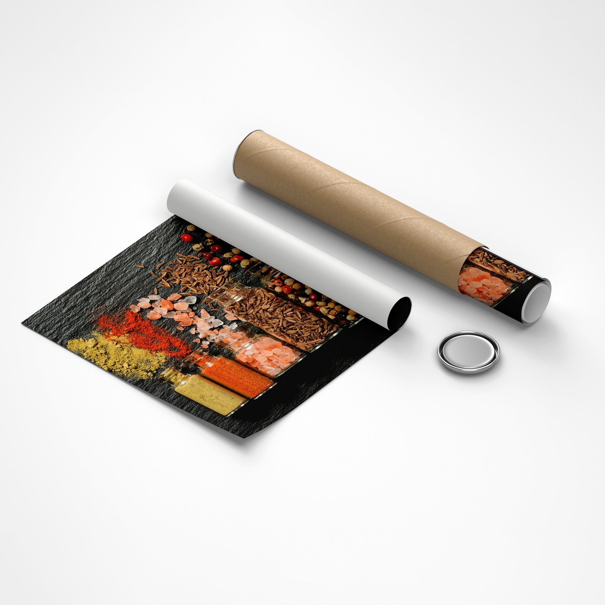 Contemporary food art spice lineup poster