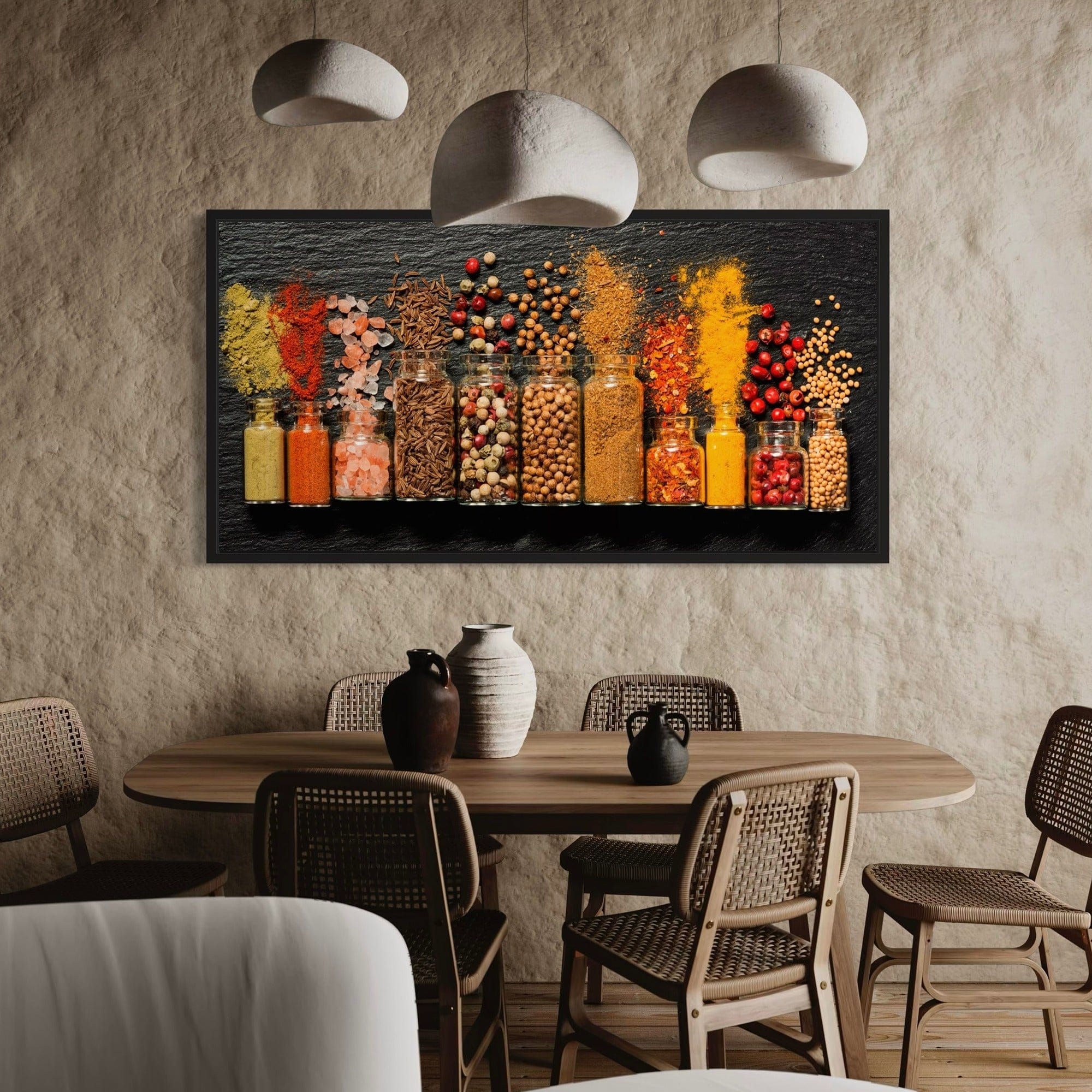 Peppercorns turmeric paprika culinary artwork