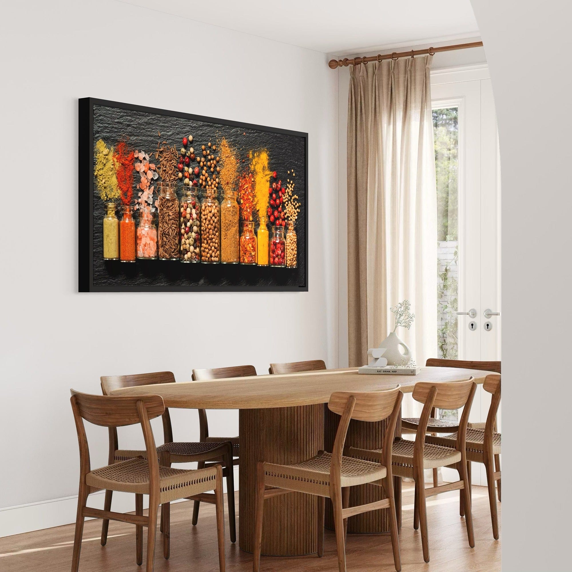 Rustic spice shelf canvas for dining room