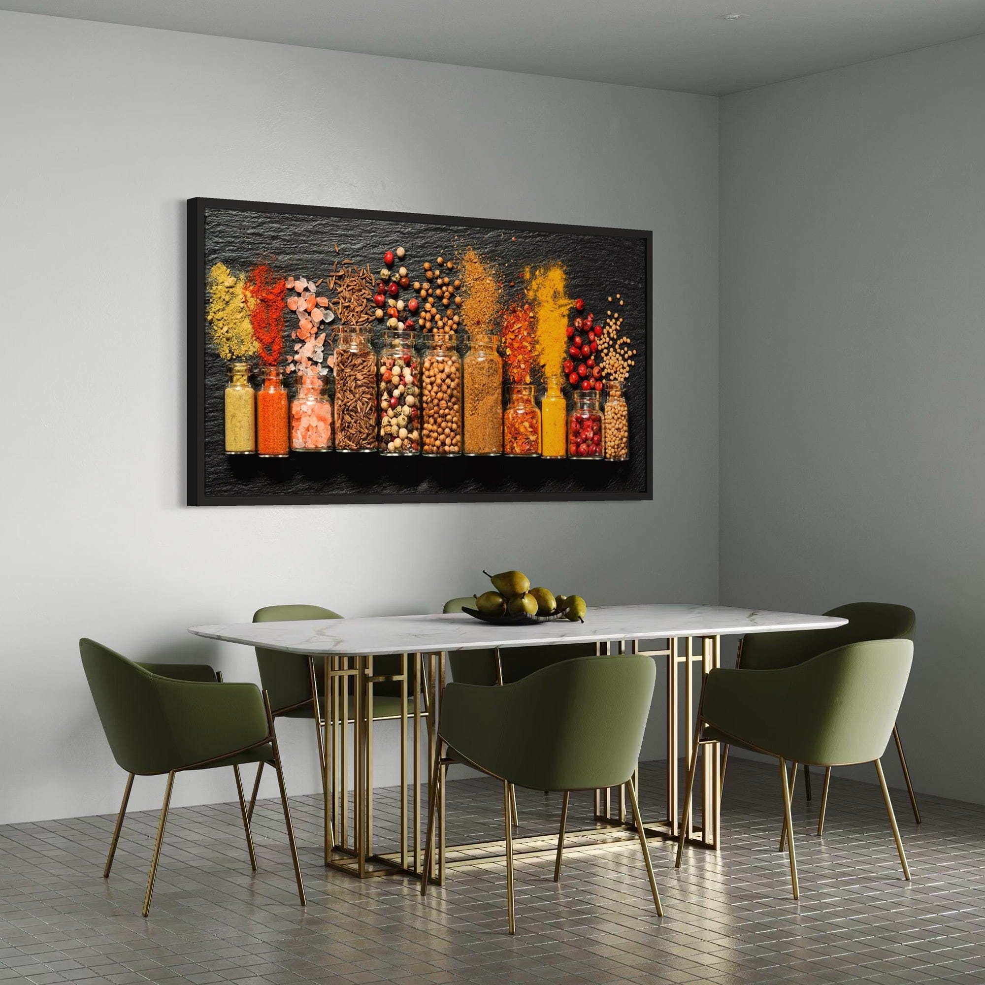 Mediterranean seasoning wall art for kitchen