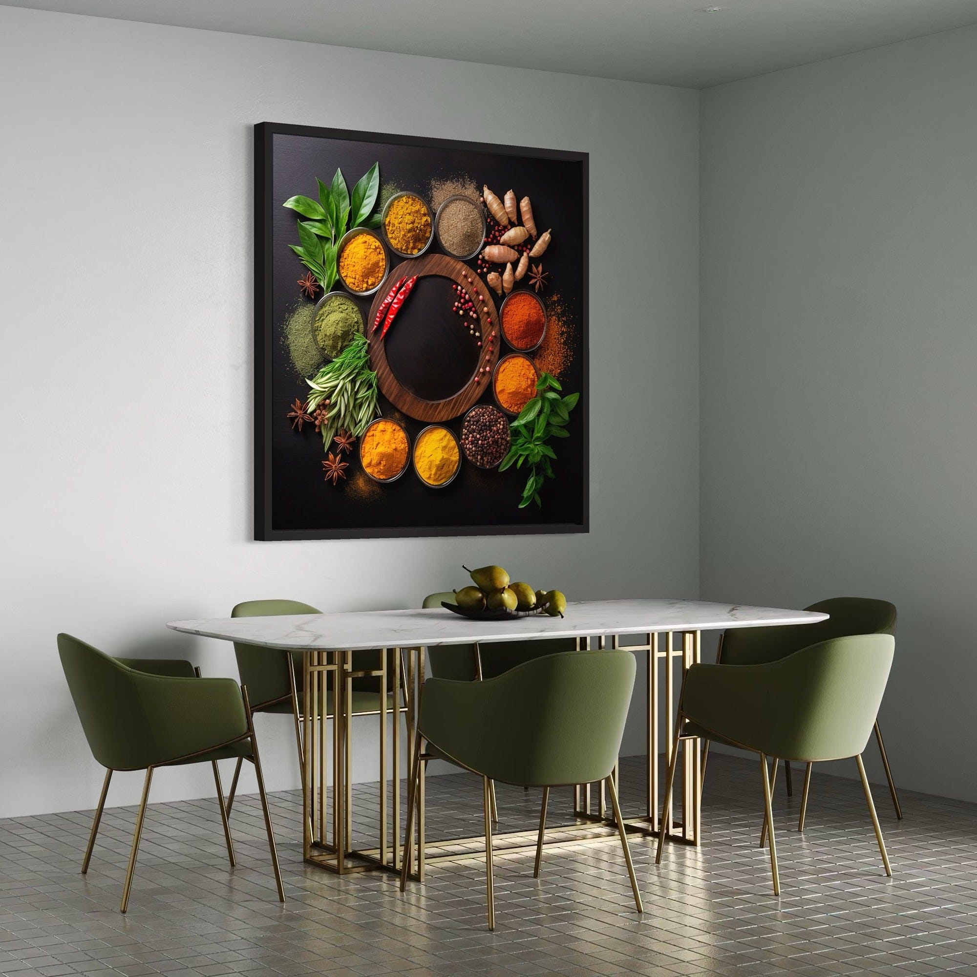 rustic culinary wall art with spices