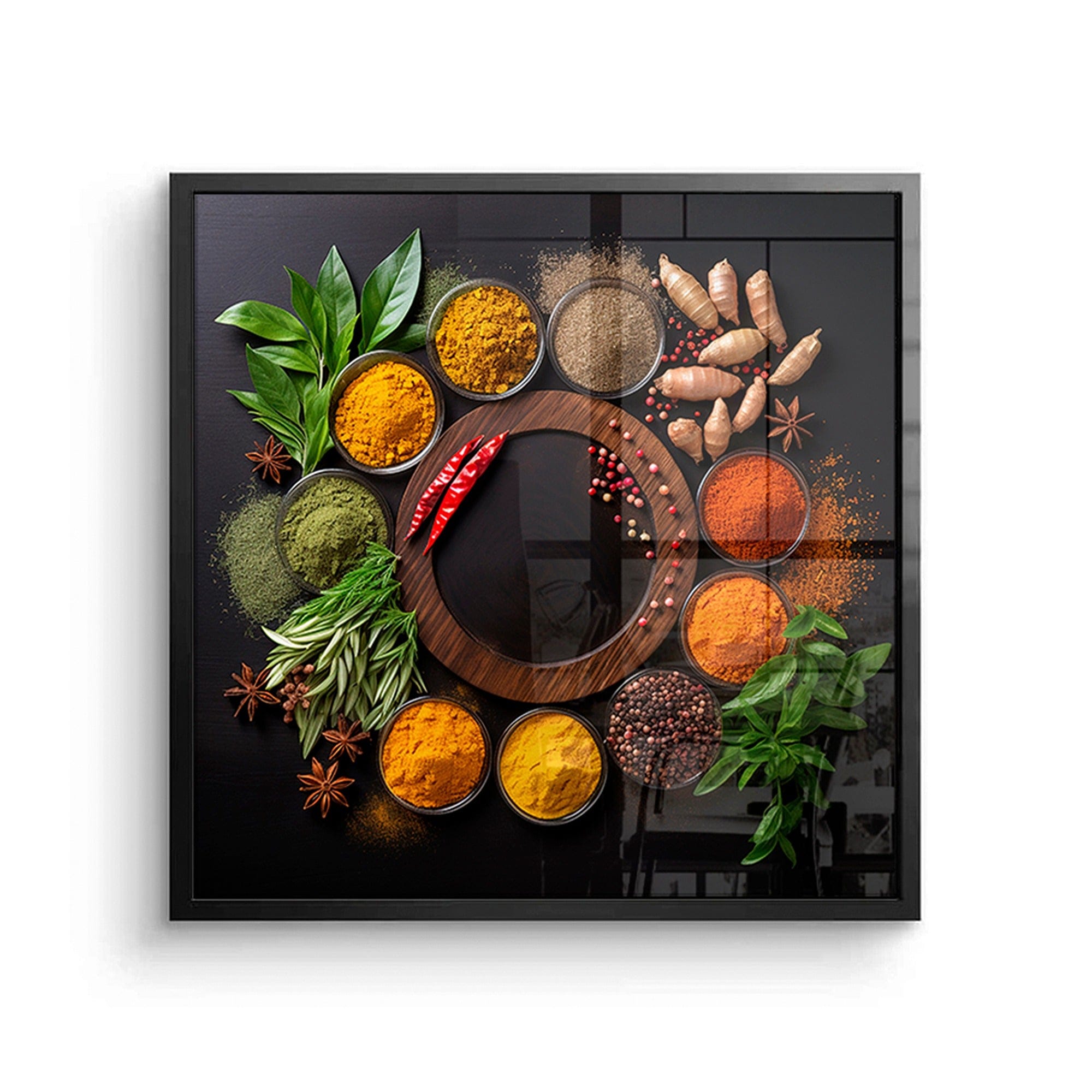assorted spices and herbs canvas print