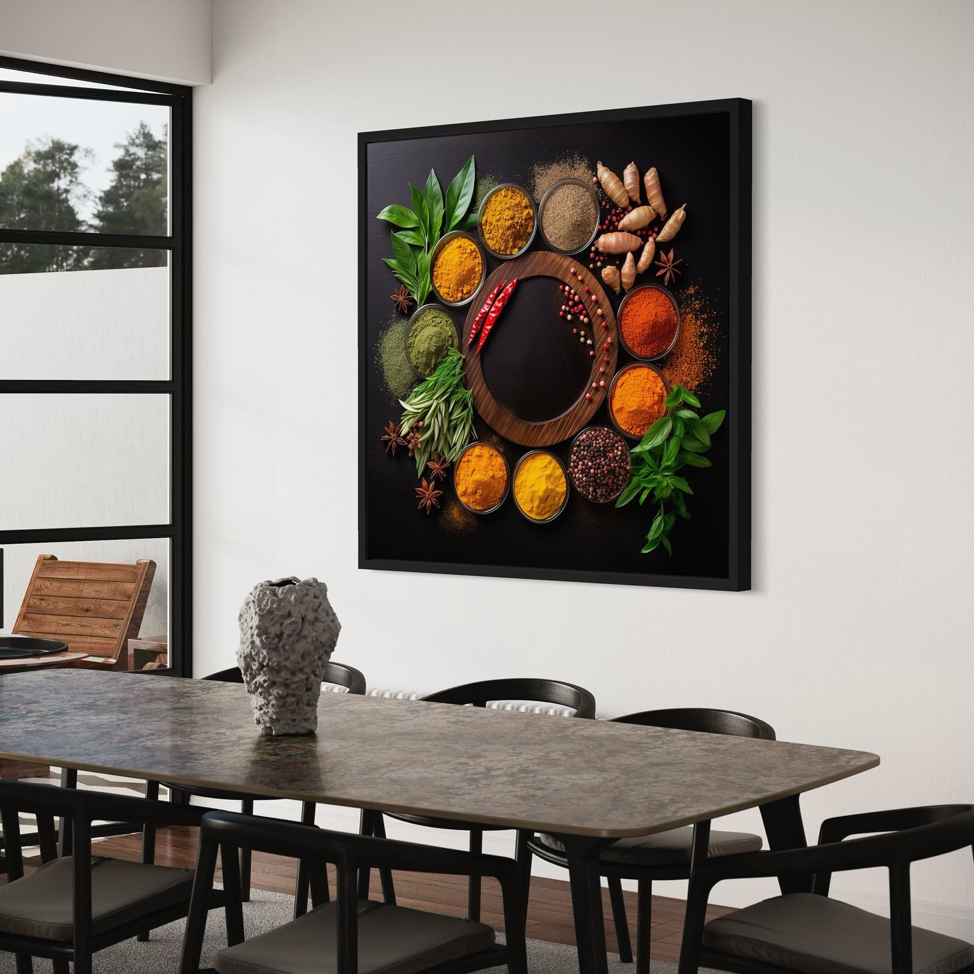 gourmet cooking herbs canvas for café