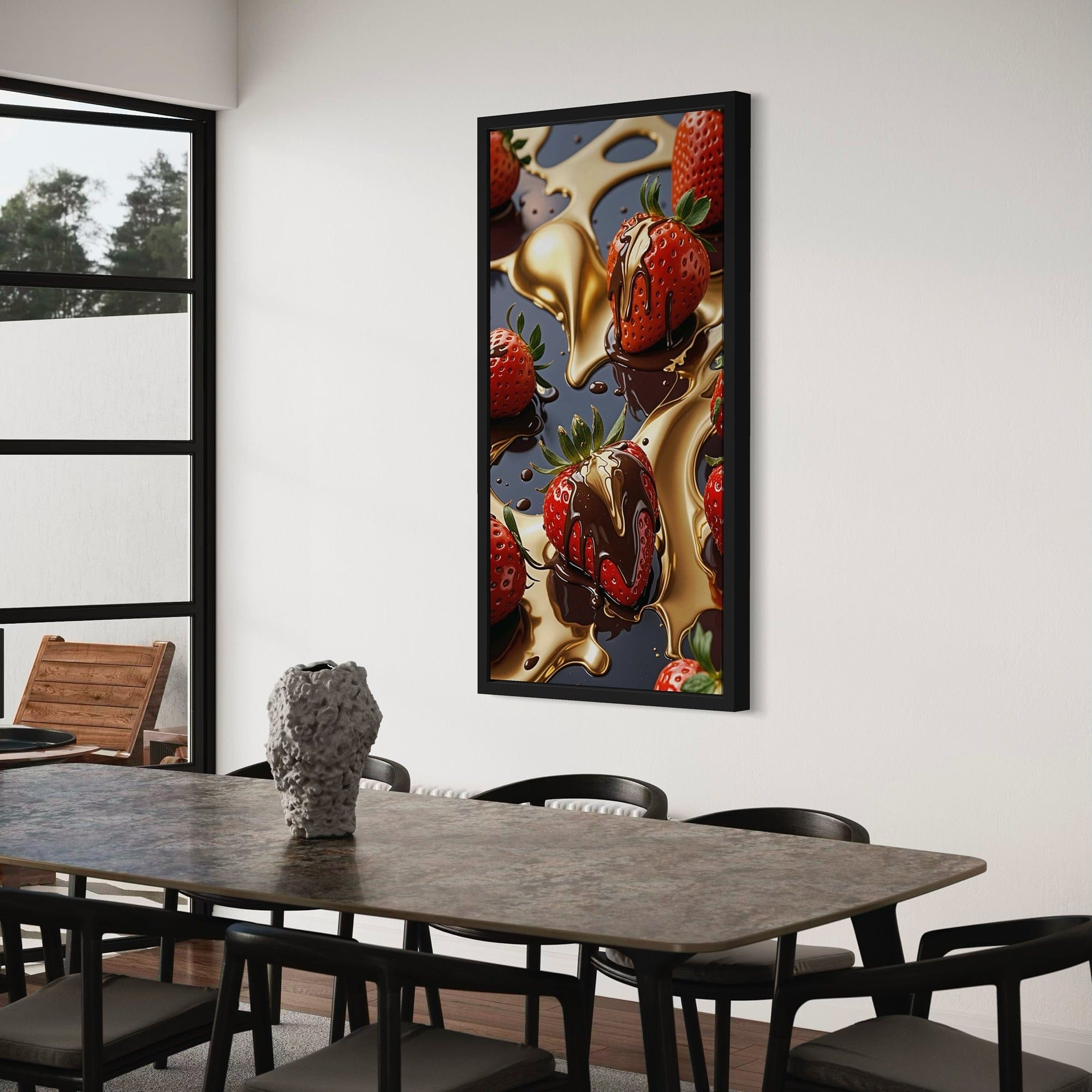 Back view of stretched canvas with hanging hardware installed