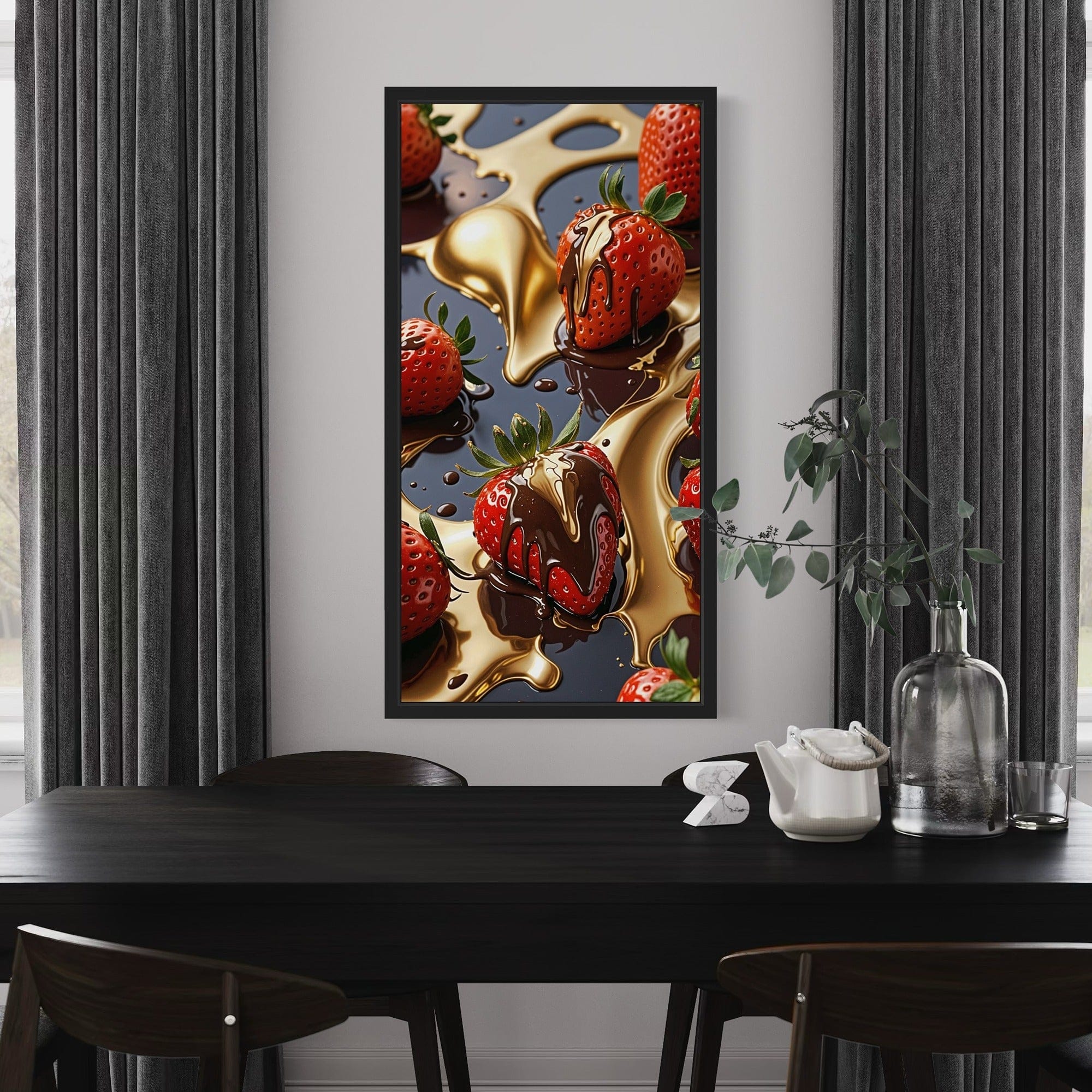Café and dessert bar décor—Strawberry Royale framed canvas print