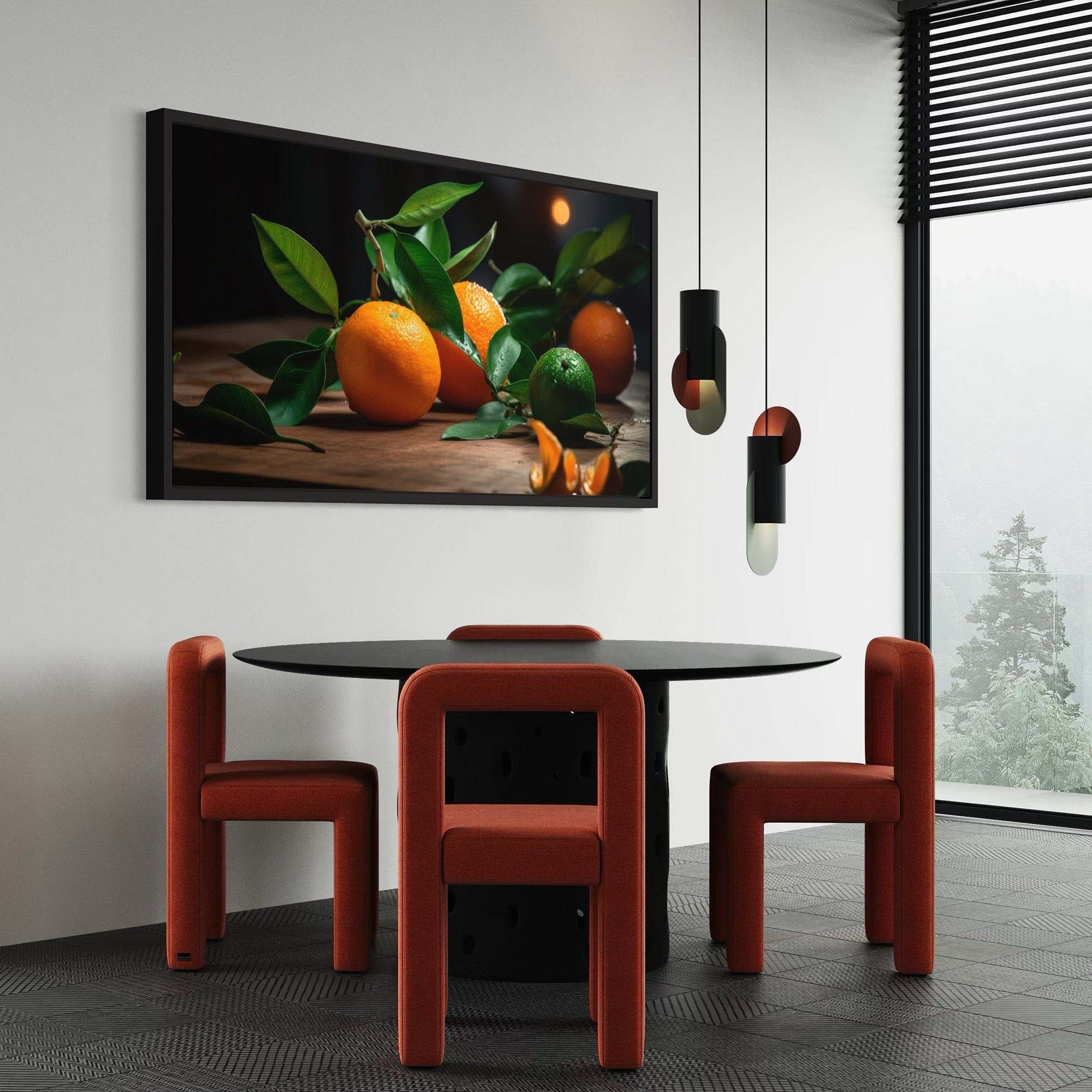 Mediterranean citrus canvas for dining room wall