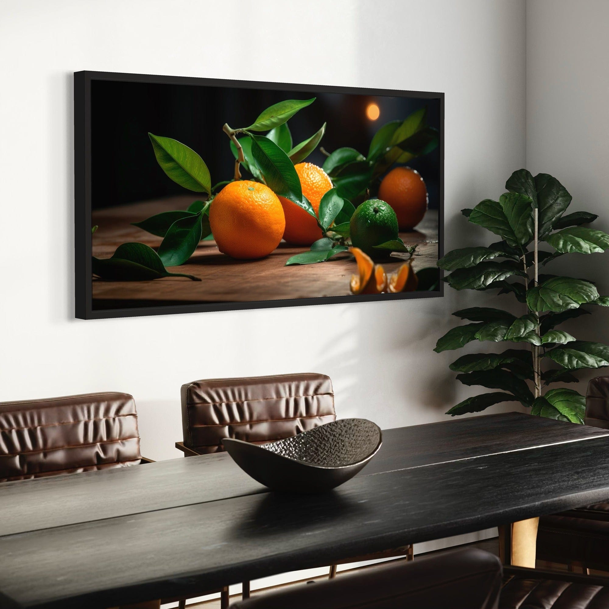 Realistic oranges and lime canvas wall picture