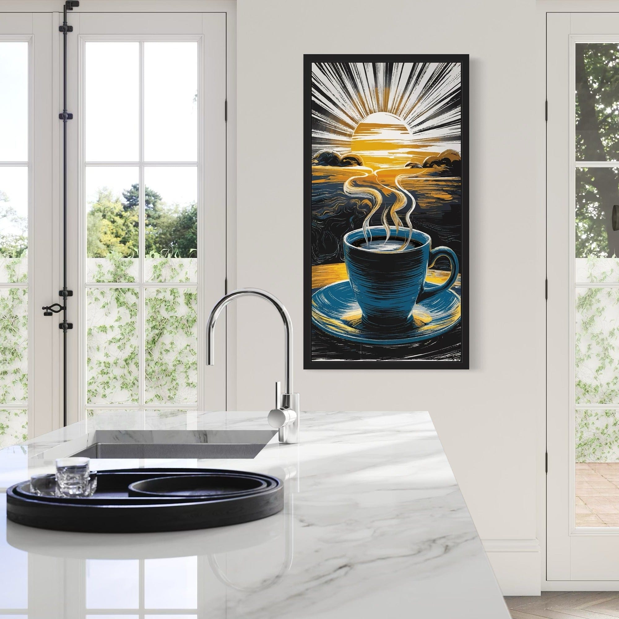 Breakfast nook art modern kitchen canvas coffee