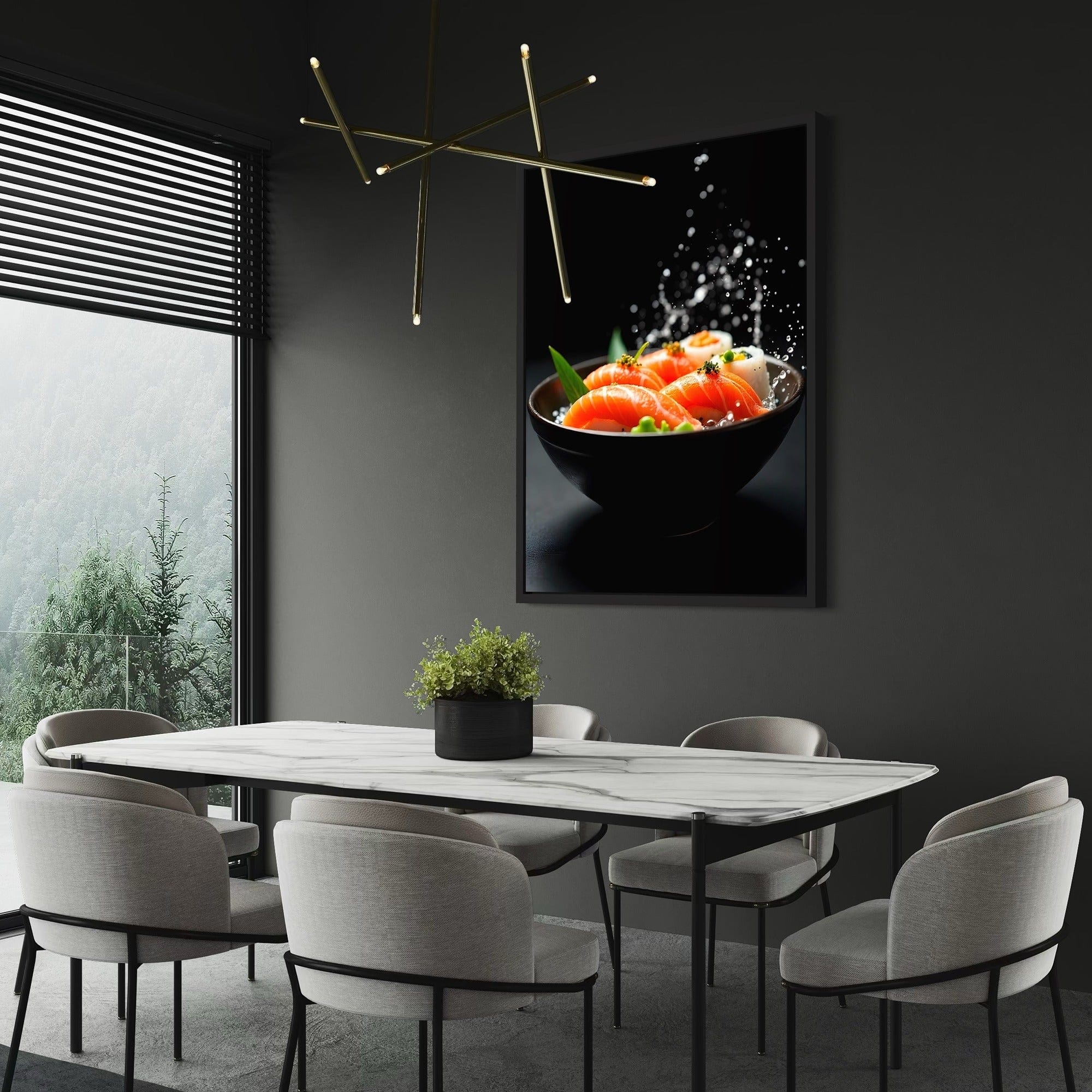 Wasabi and sushi rice modern wall artwork