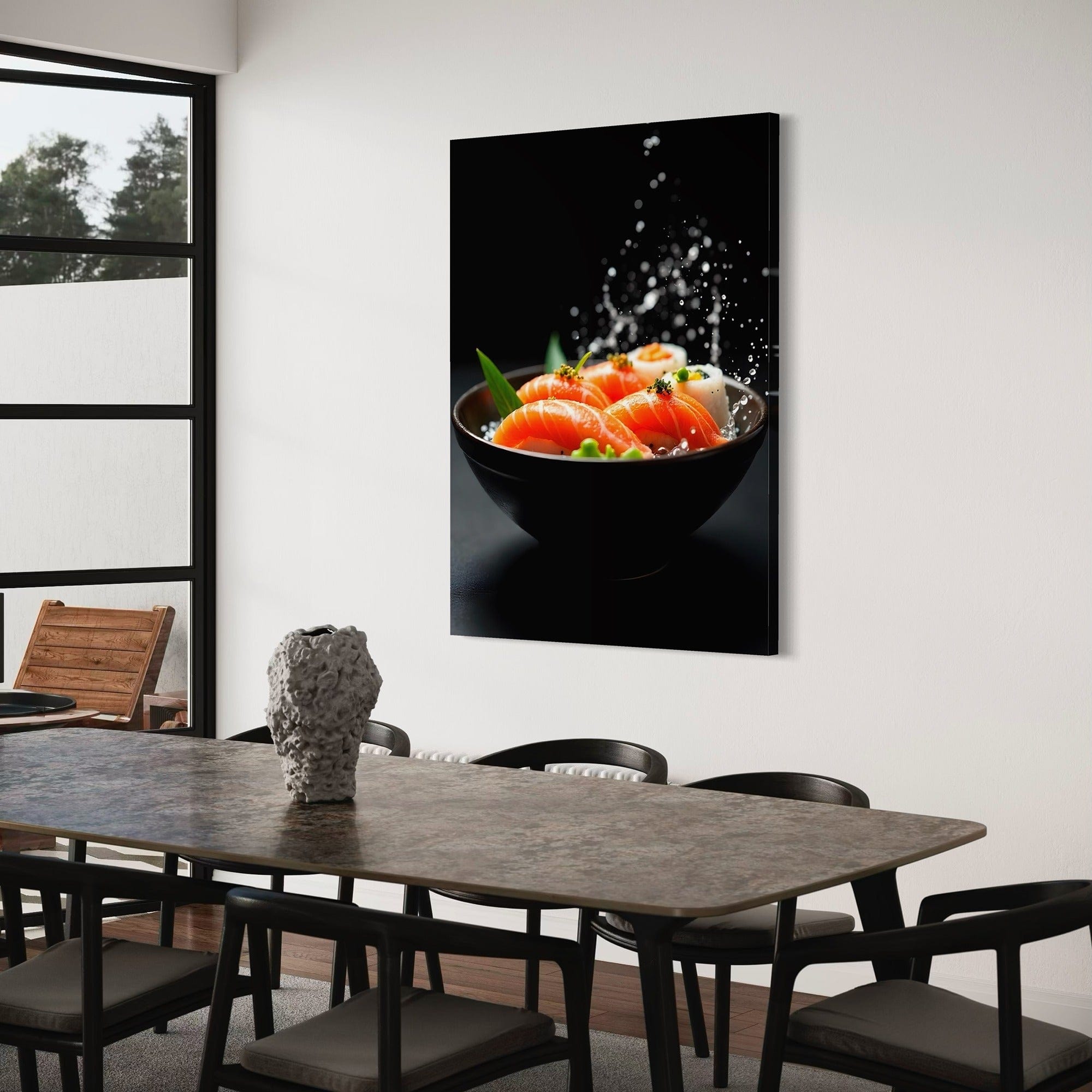 Elegant sushi bowl poster for cafe interior